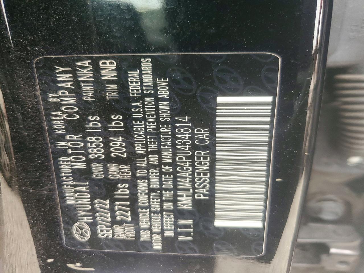 2023 Hyundai Elantra Sel Black vin: KMHLM4AG4PU434814
