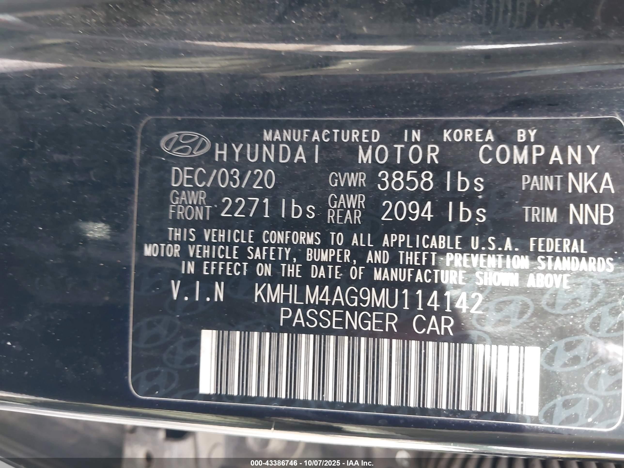 2021 Hyundai Elantra Sel Black vin: KMHLM4AG9MU114142