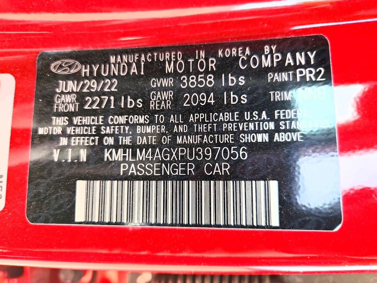 2023 Hyundai Elantra Sel Red vin: KMHLM4AGXPU397056