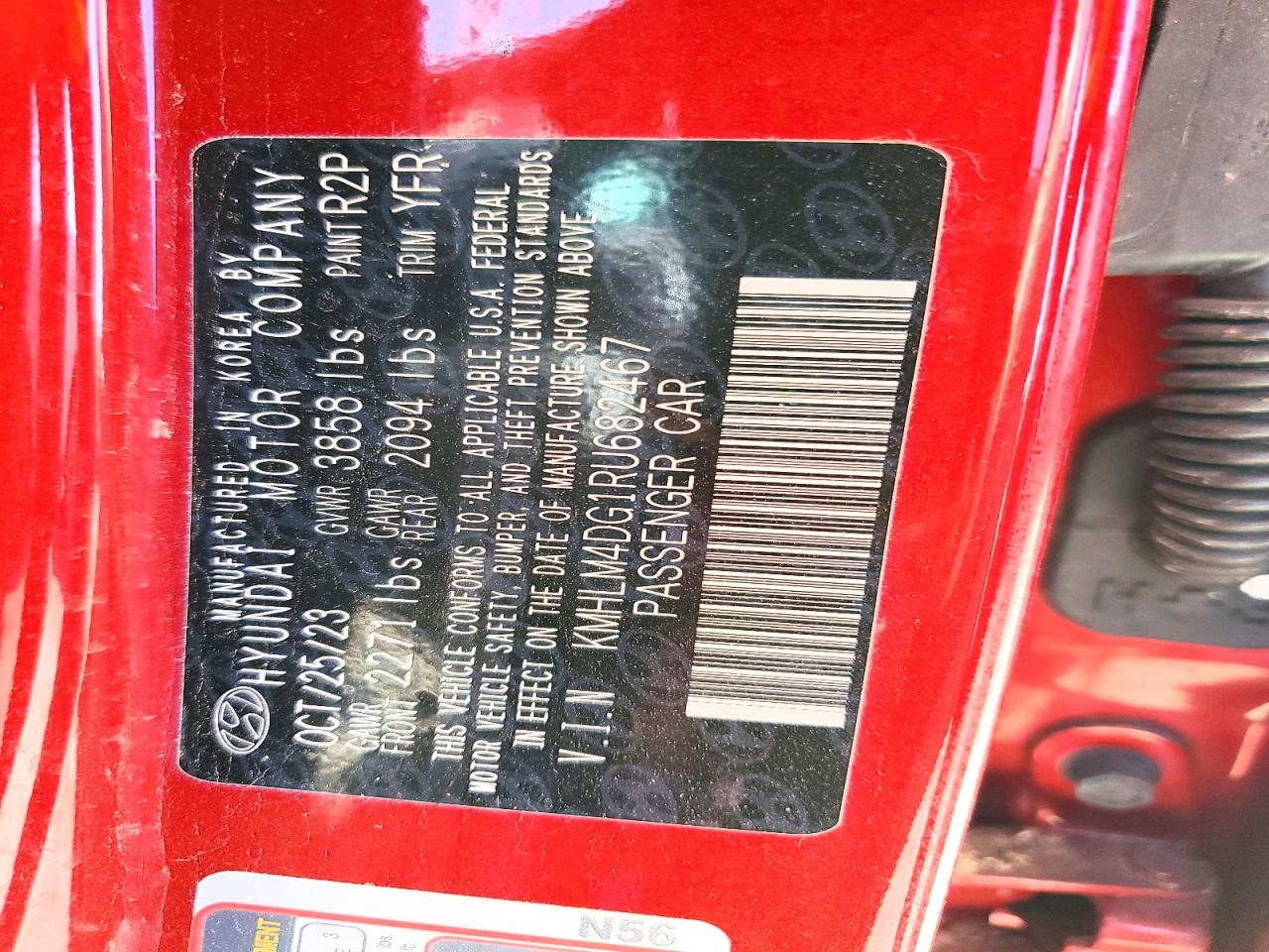 2024 Hyundai Elantra Sel Red vin: KMHLM4DG1RU682467