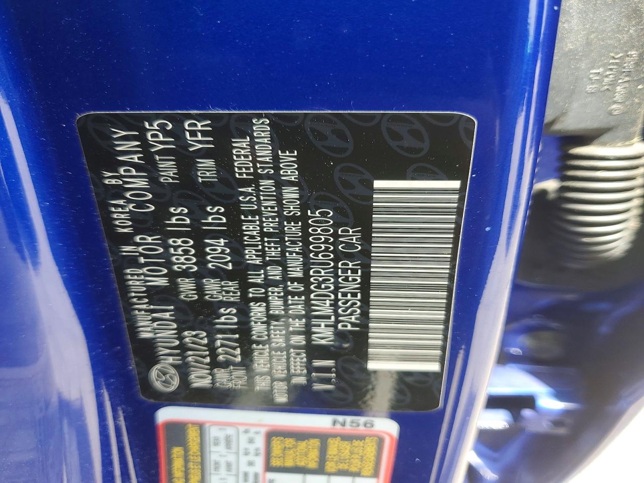 2024 Hyundai Elantra Sel Blue vin: KMHLM4DG3RU699805
