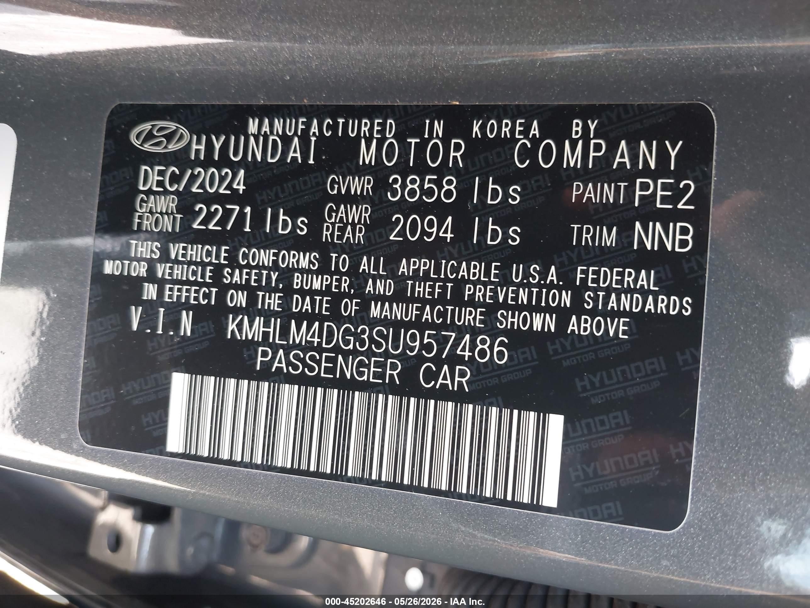 2025 Hyundai Elantra Sel Sport Gray vin: KMHLM4DG3SU957486