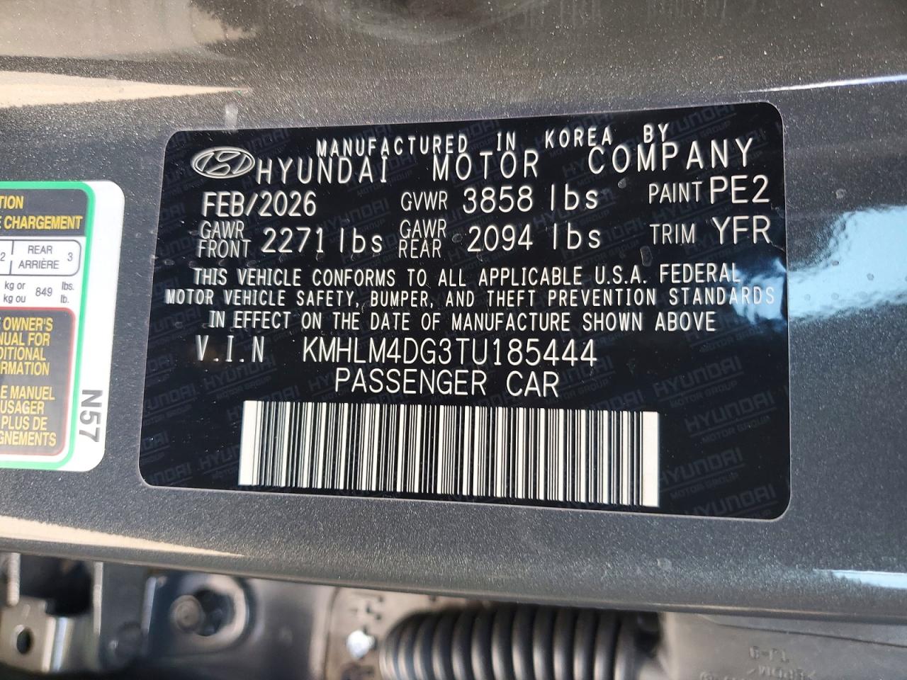 2026 Hyundai Elantra Sel Sport Gray vin: KMHLM4DG3TU185444