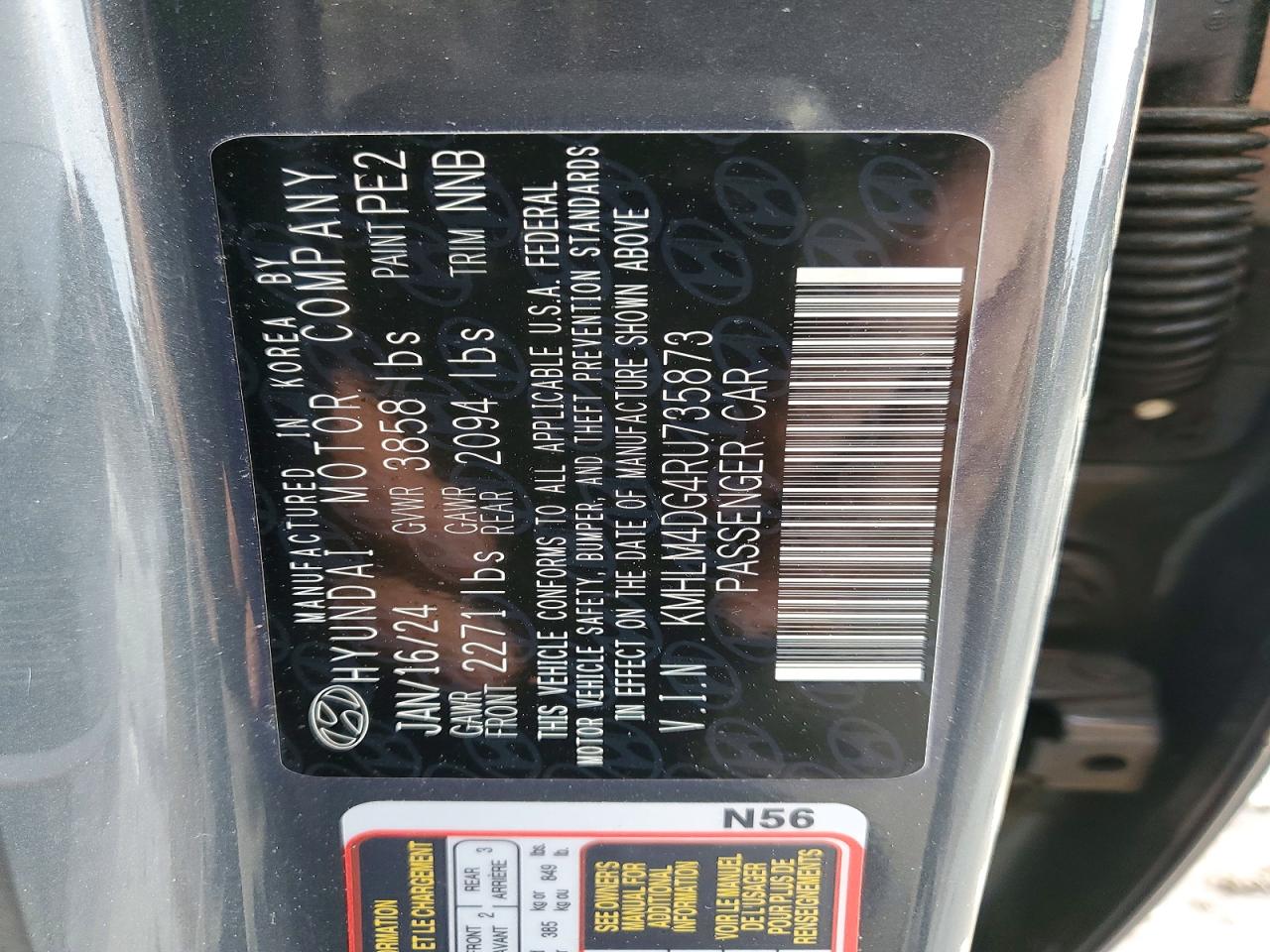 2024 Hyundai Elantra Sel Gray vin: KMHLM4DG4RU735873
