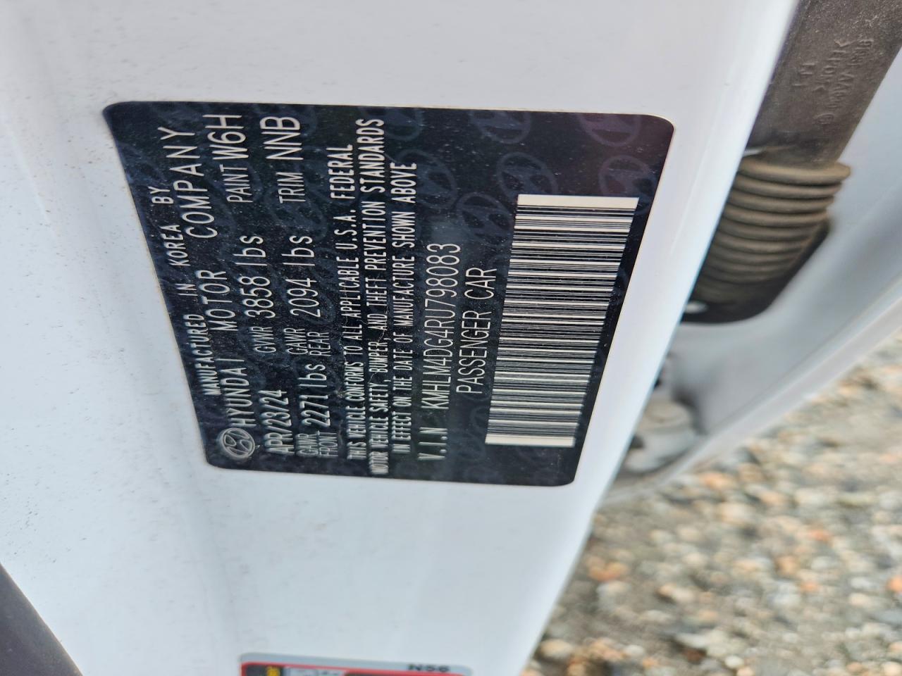 2024 Hyundai Elantra Sel White vin: KMHLM4DG4RU798083