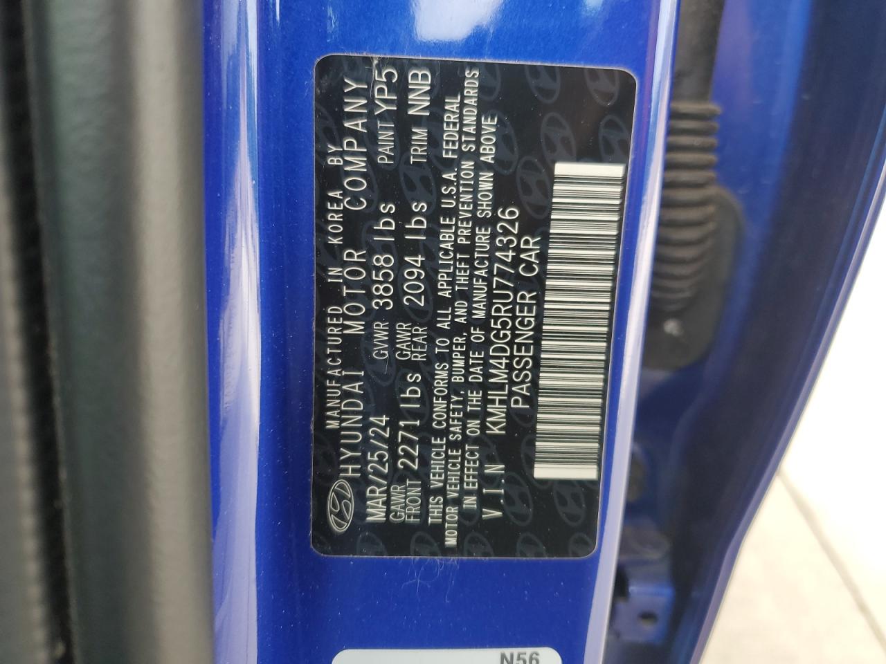 2024 Hyundai Elantra Sel Синий vin: KMHLM4DG5RU774326