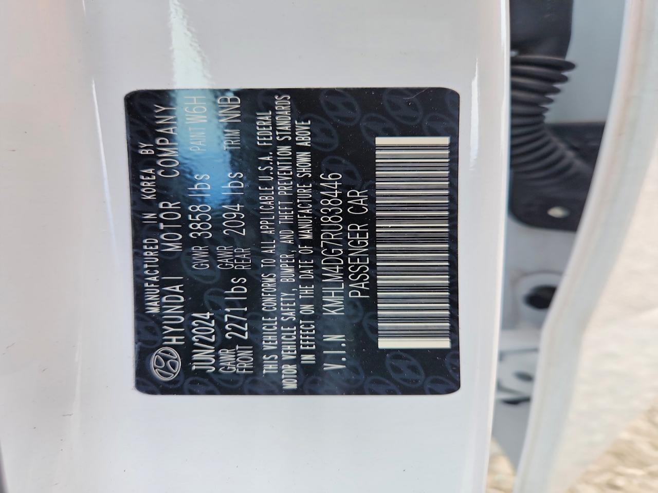 2024 Hyundai Elantra Sel White vin: KMHLM4DG7RU838446