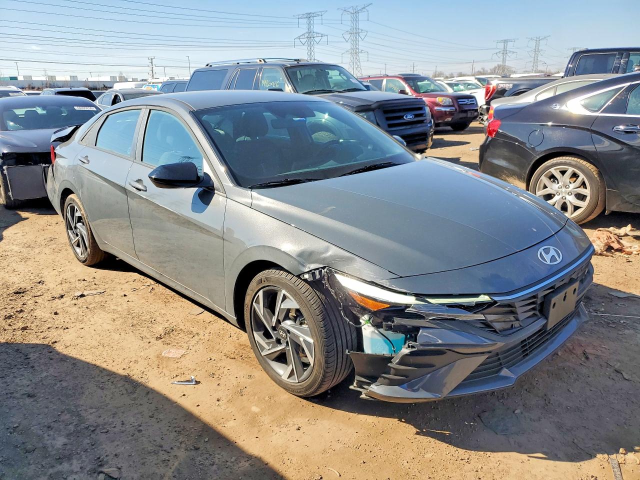 2025 Hyundai Elantra Sel Sport Gray vin: KMHLM4DG7SU079318