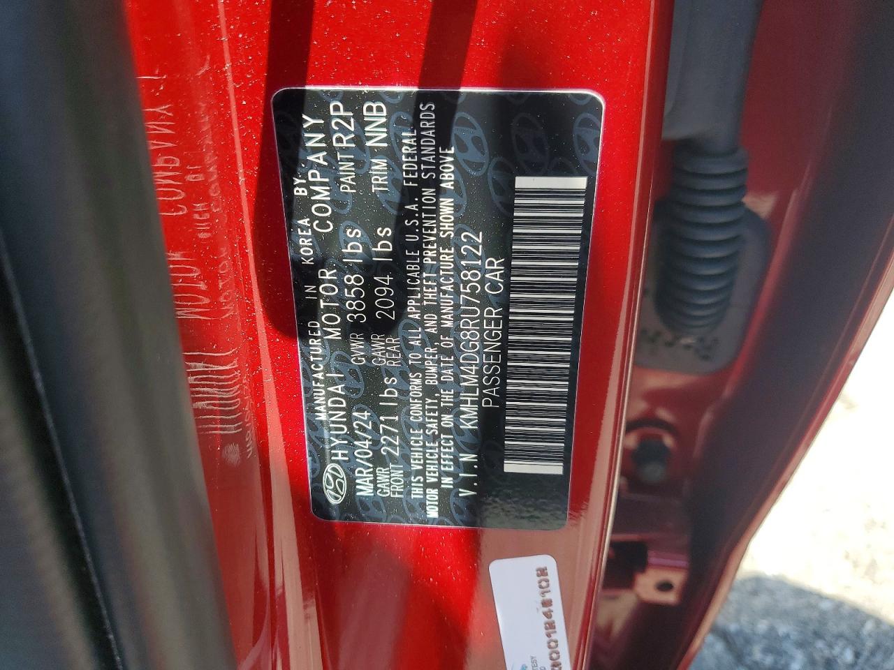 2024 Hyundai Elantra Sel Красный vin: KMHLM4DG8RU758122