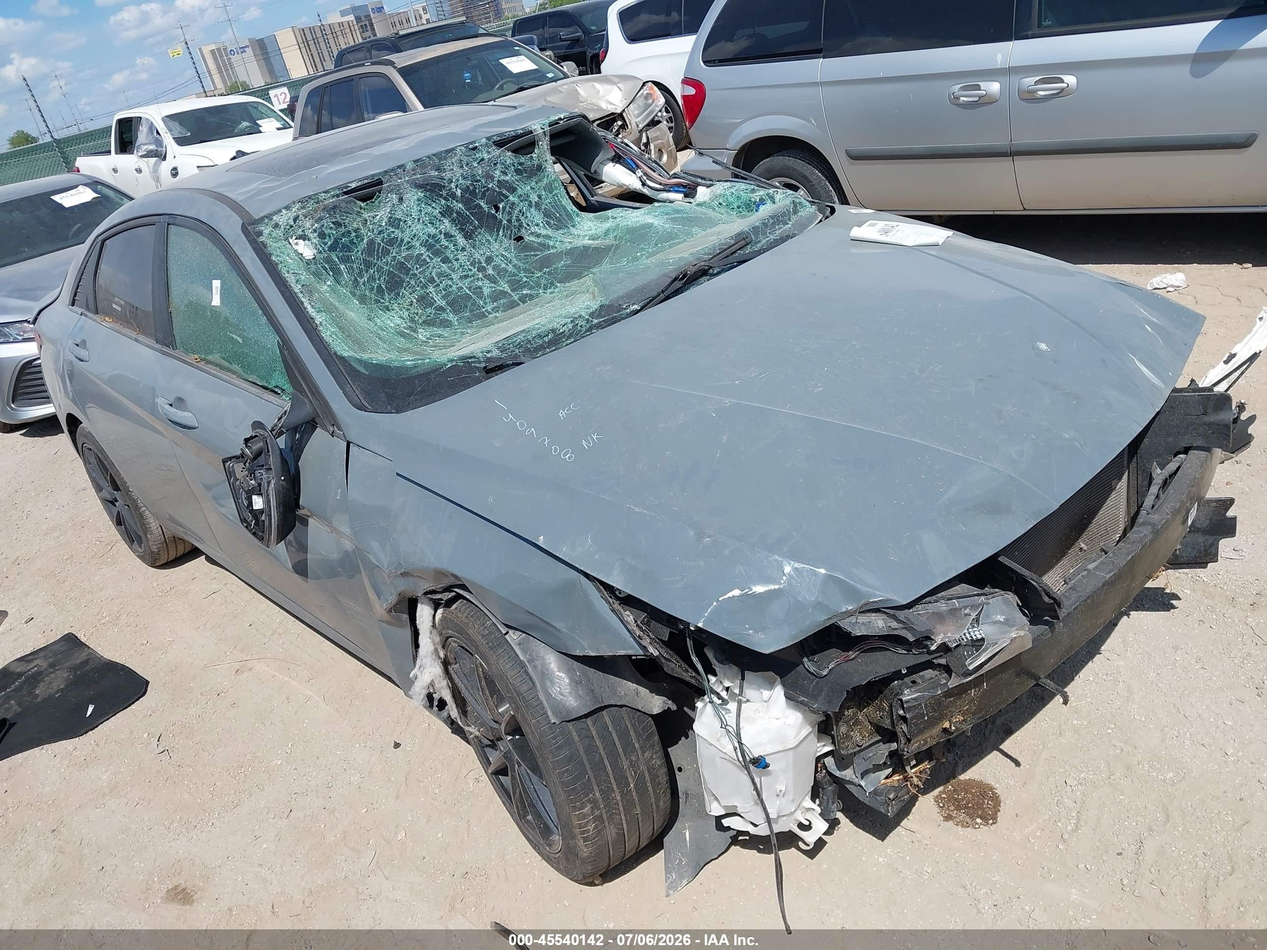 2021 Hyundai Elantra Sel Gray vin: KMHLN4AG3MU139745