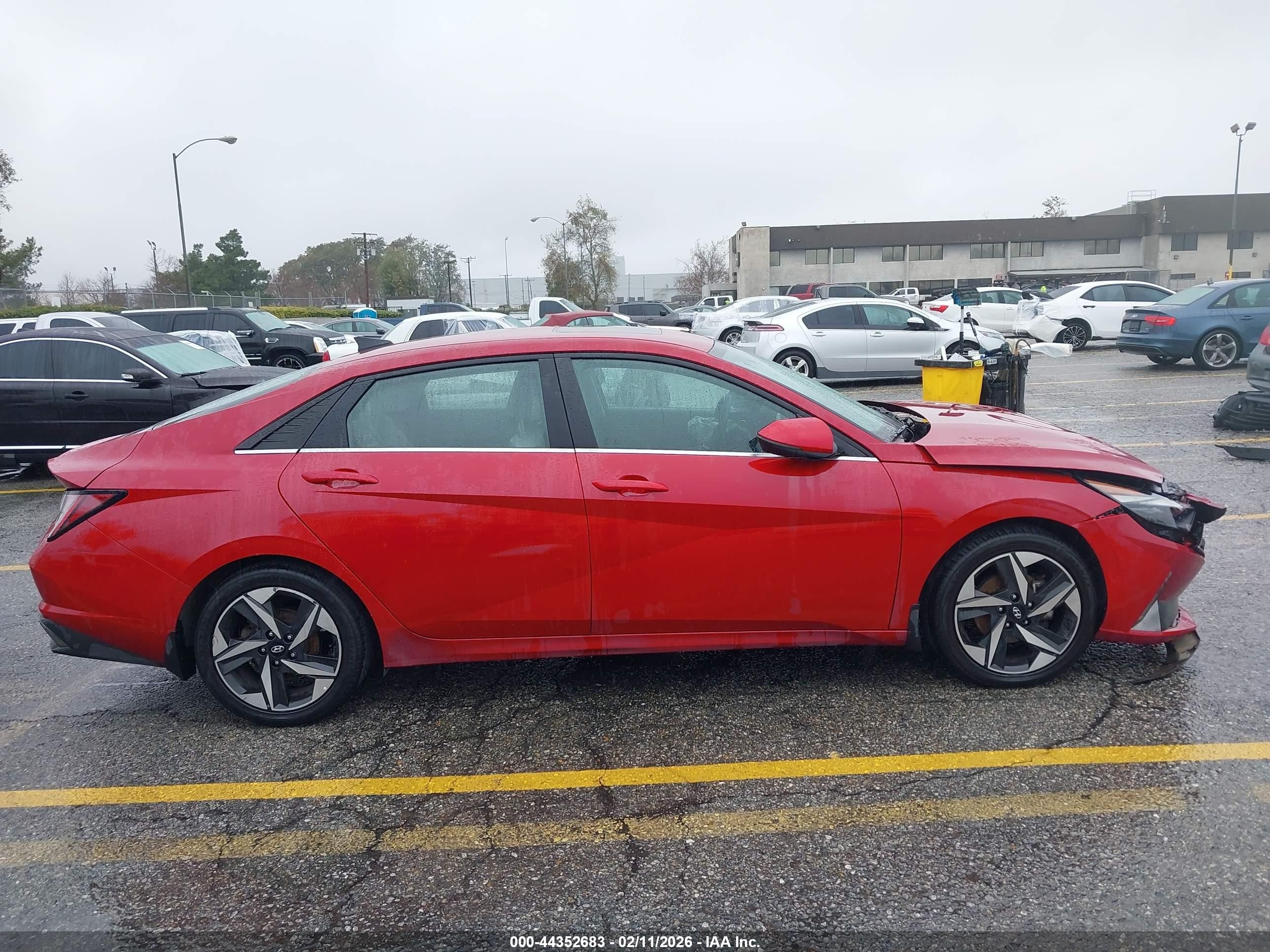 2022 Hyundai Elantra Hybrid Limited Красный vin: KMHLN4AJ6NU020455