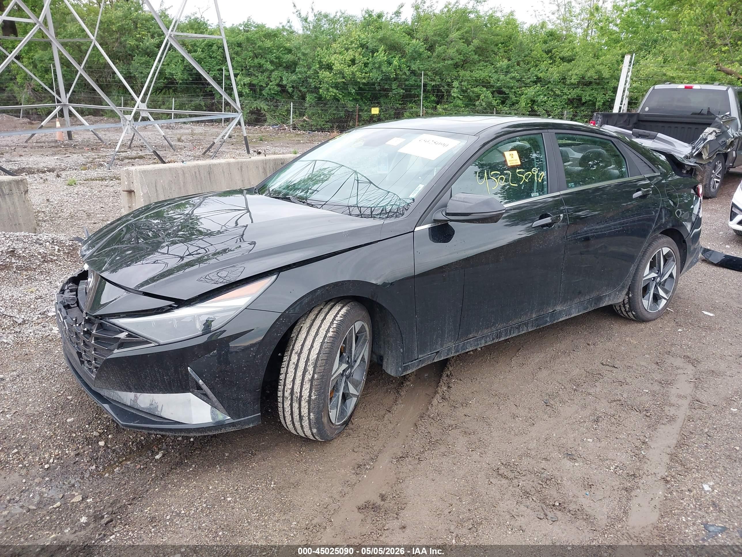 2023 Hyundai Elantra Hybrid Limited Черный vin: KMHLN4AJ7PU037526
