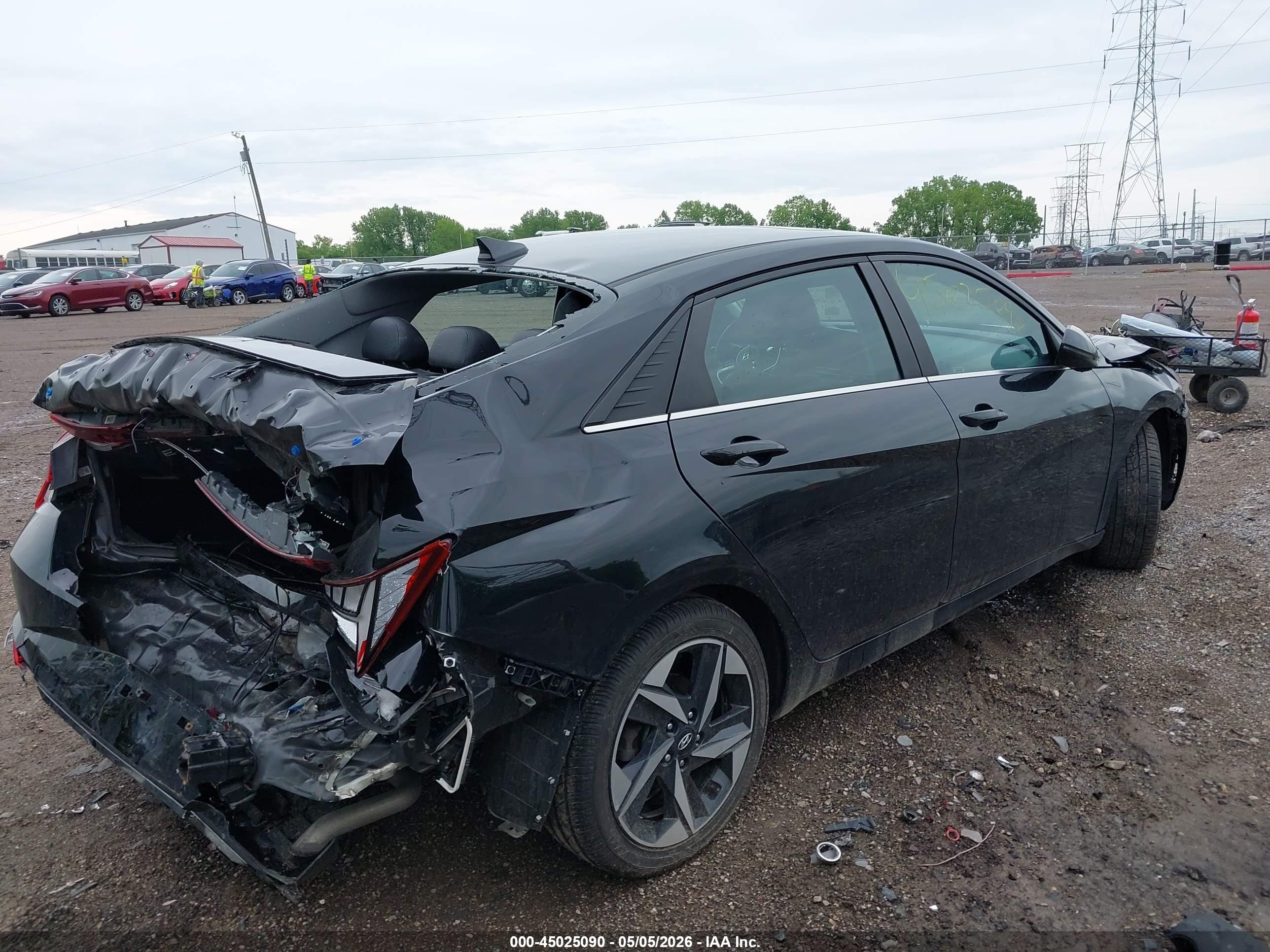2023 Hyundai Elantra Hybrid Limited Черный vin: KMHLN4AJ7PU037526