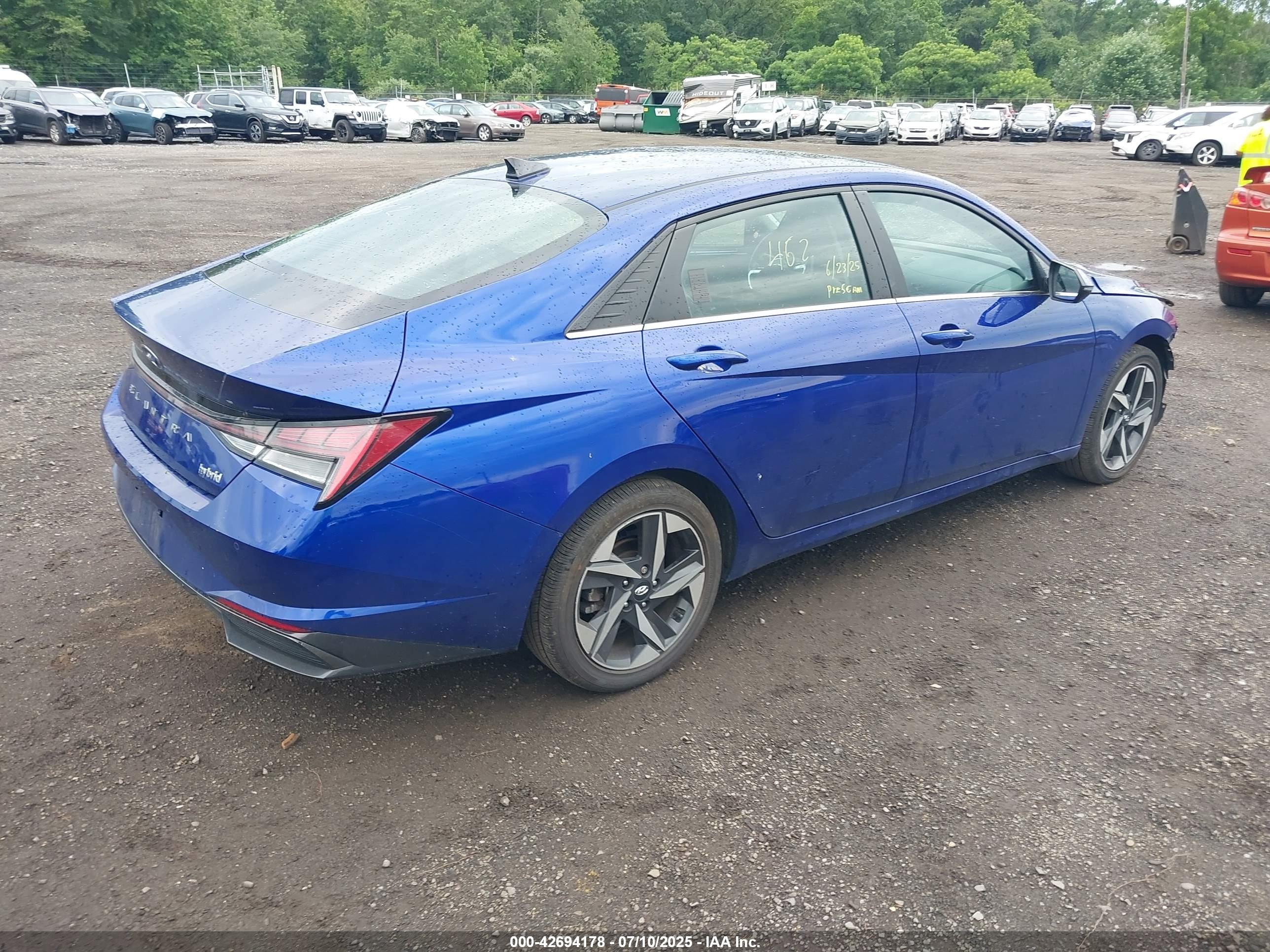 2022 Hyundai Elantra Hybrid Limited Синий vin: KMHLN4AJ8NU014690