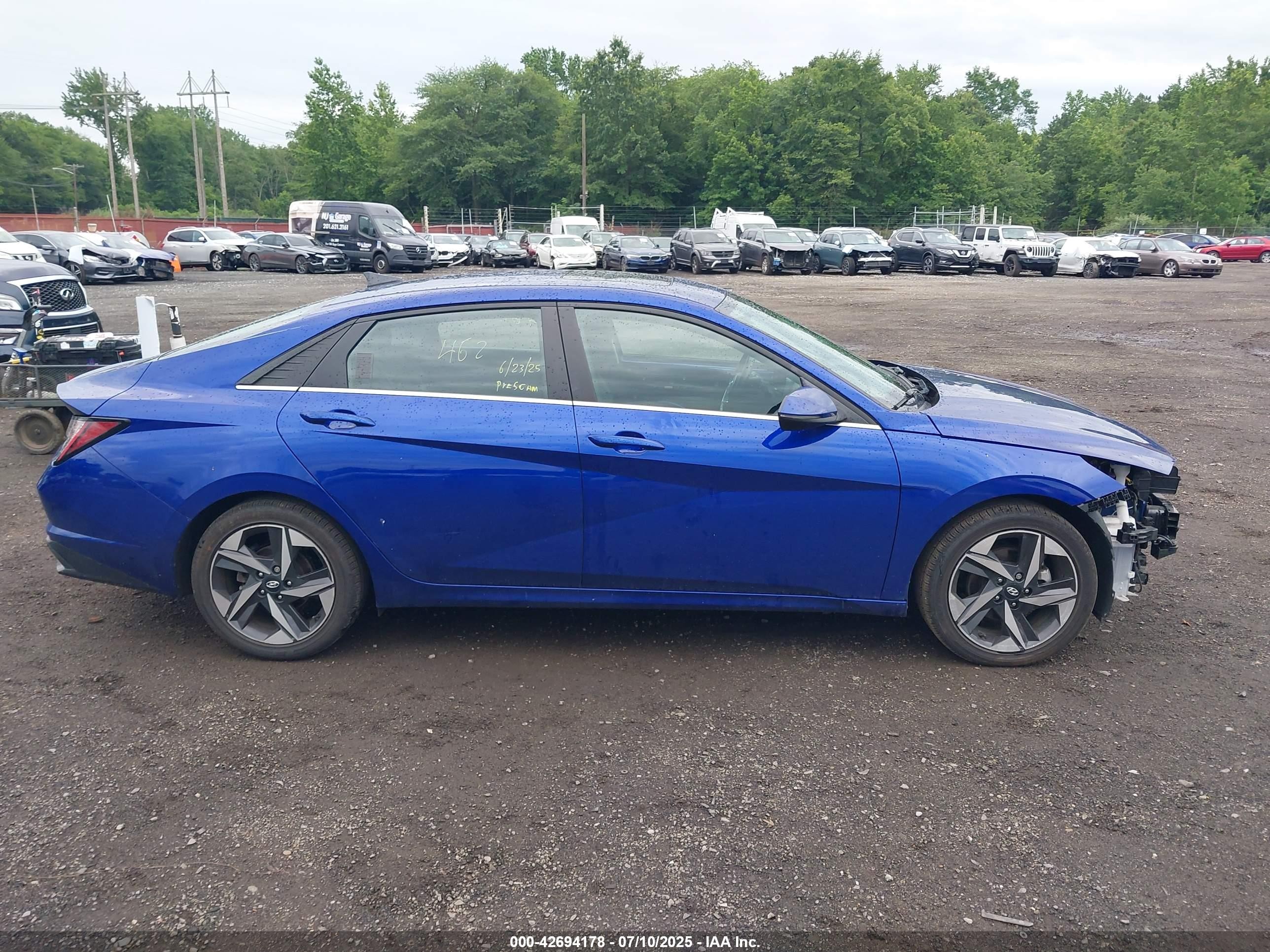 2022 Hyundai Elantra Hybrid Limited Синий vin: KMHLN4AJ8NU014690