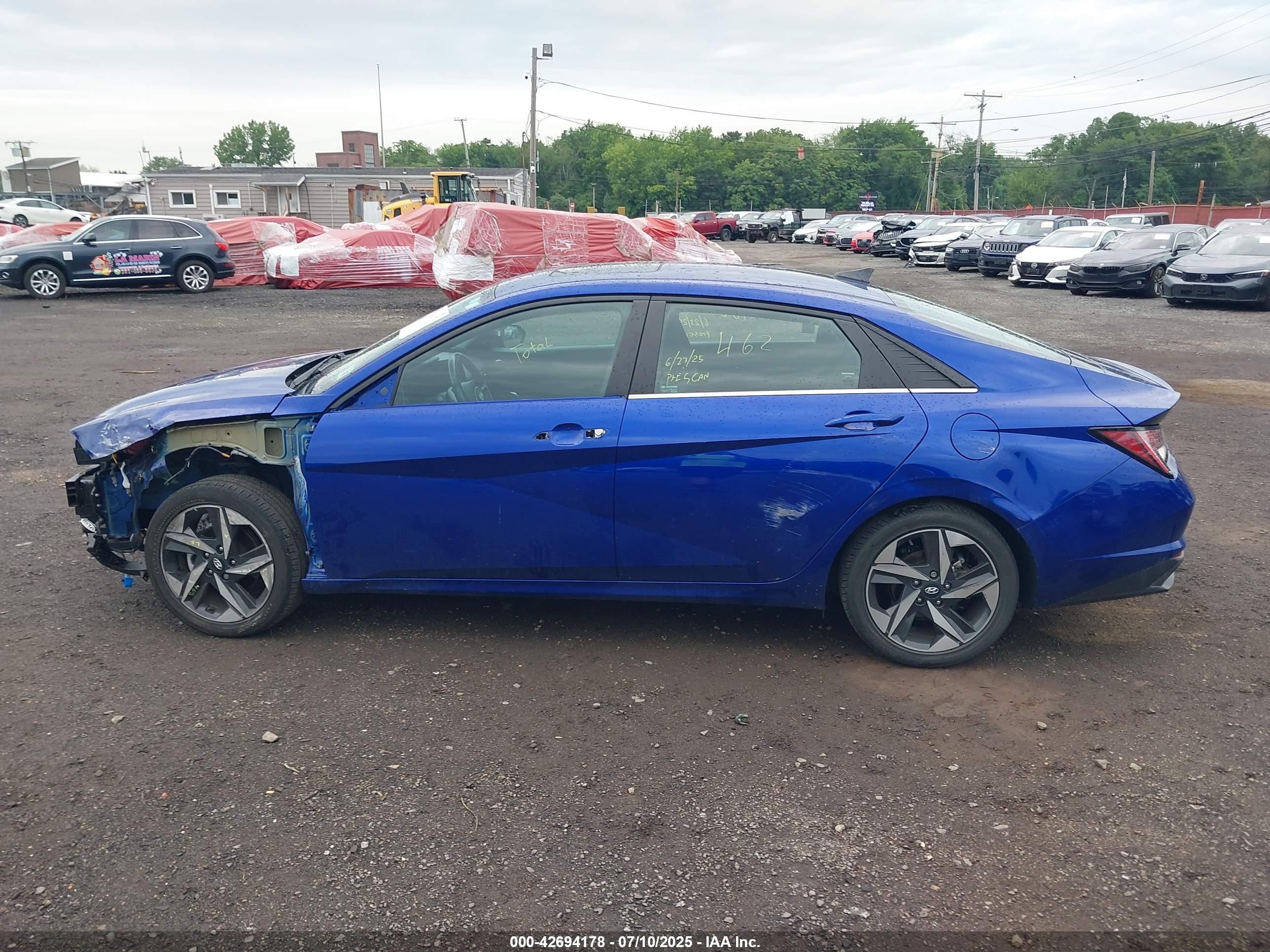 2022 Hyundai Elantra Hybrid Limited Синий vin: KMHLN4AJ8NU014690