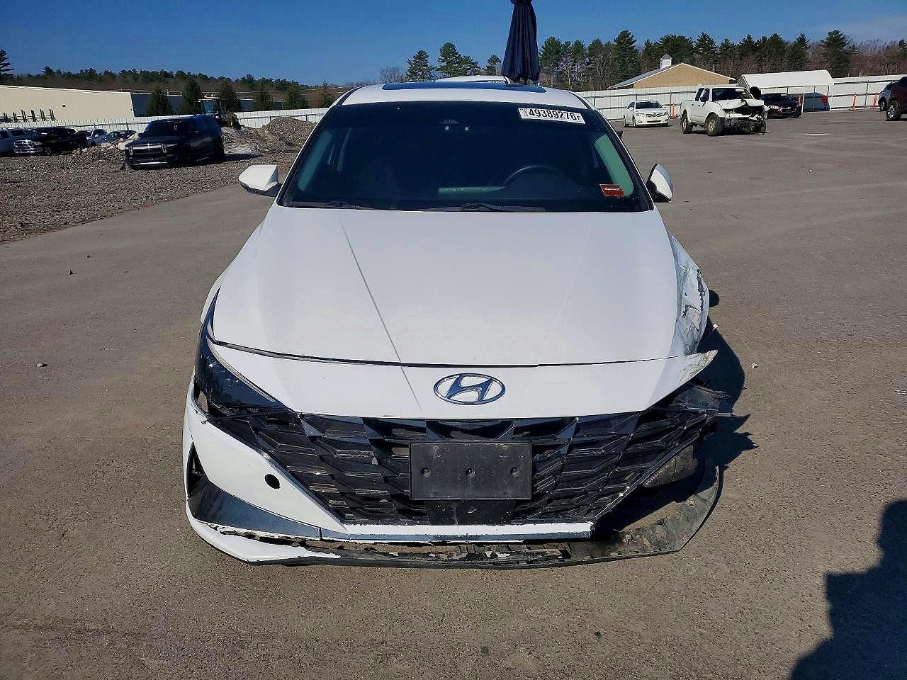 2021 Hyundai Elantra Limited White vin: KMHLN4AJXMU007576