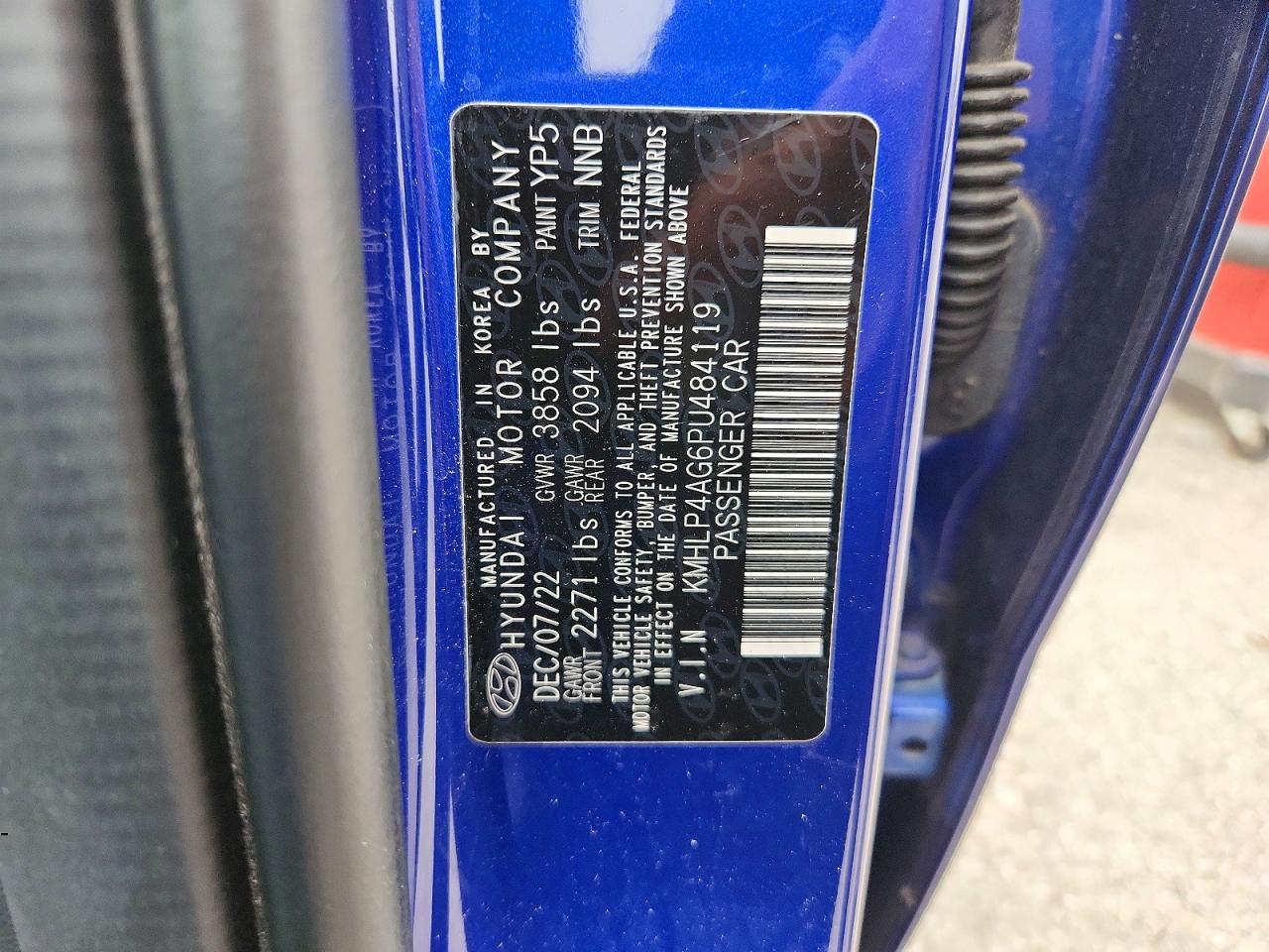 2023 Hyundai Elantra Limited Blue vin: KMHLP4AG6PU484119