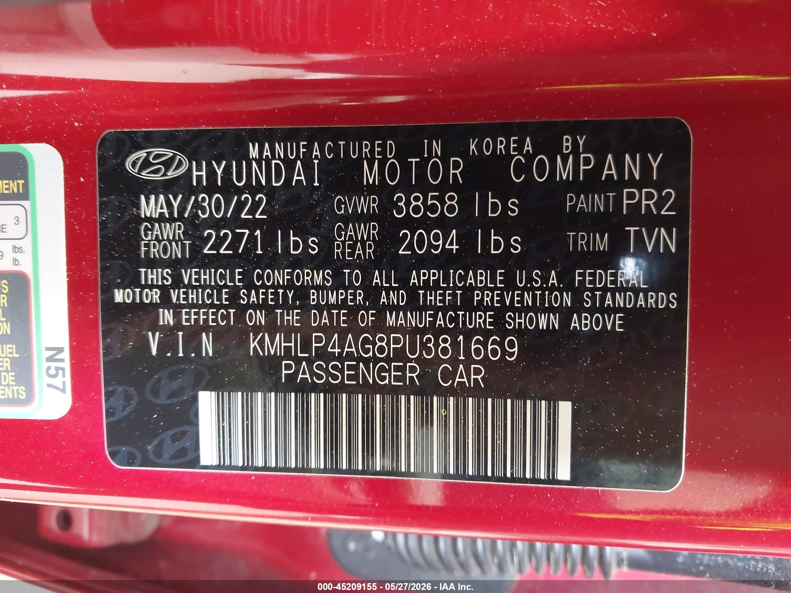 2023 Hyundai Elantra Limited Красный vin: KMHLP4AG8PU381669
