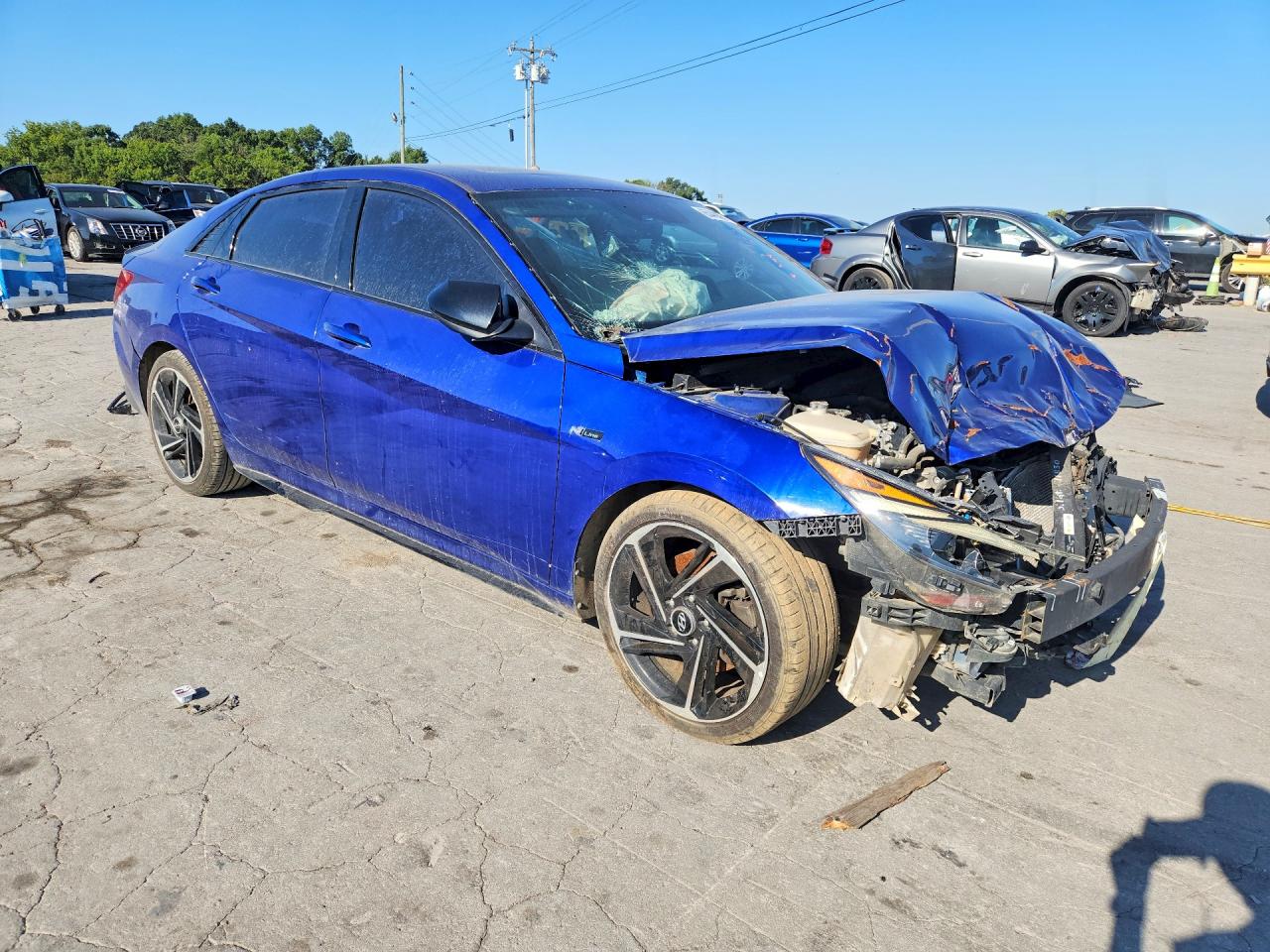 2023 Hyundai Elantra N Line Синий vin: KMHLR4AF3PU476044