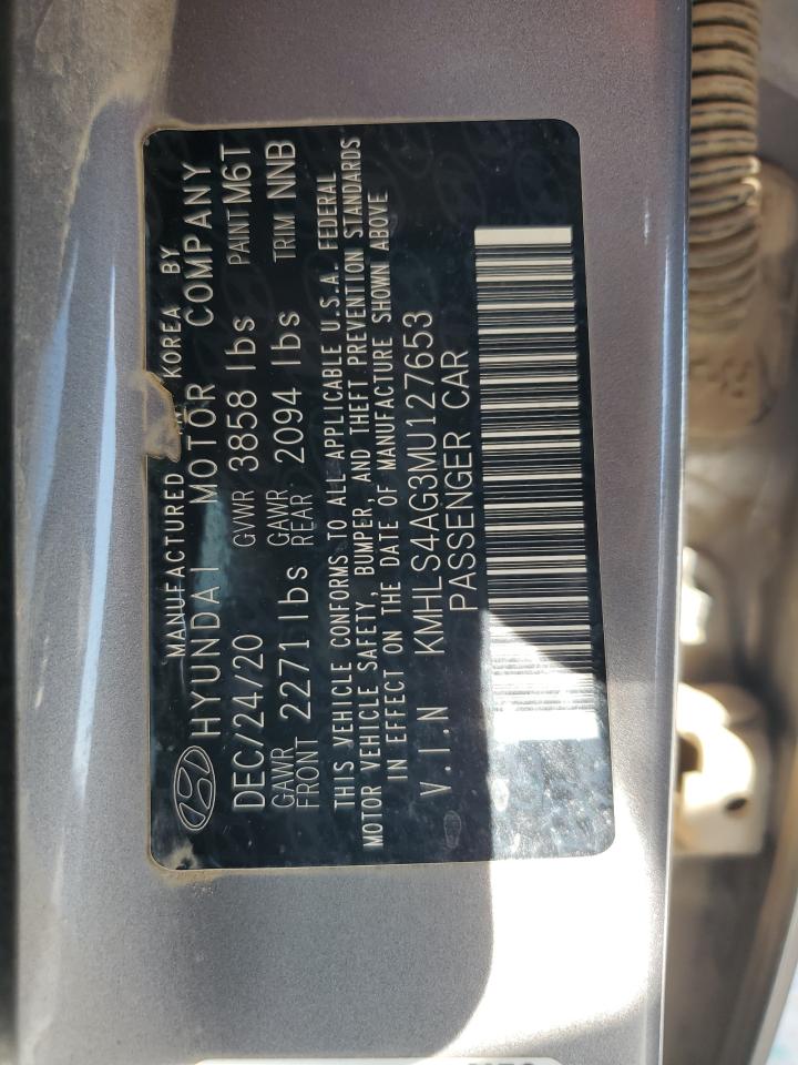 2021 Hyundai Elantra Sel Silver vin: KMHLS4AG3MU127653