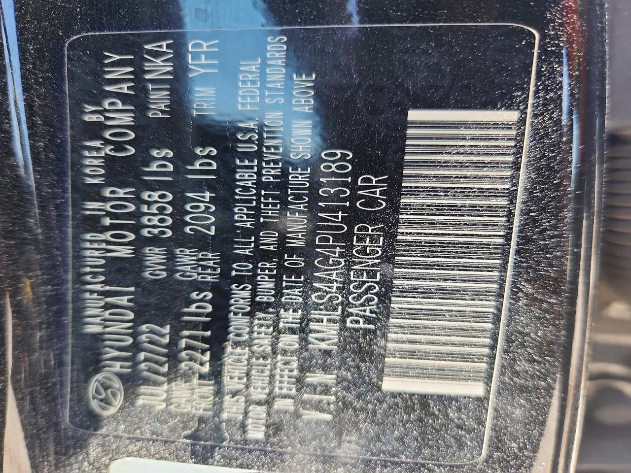 2023 Hyundai Elantra Sel Black vin: KMHLS4AG4PU413189