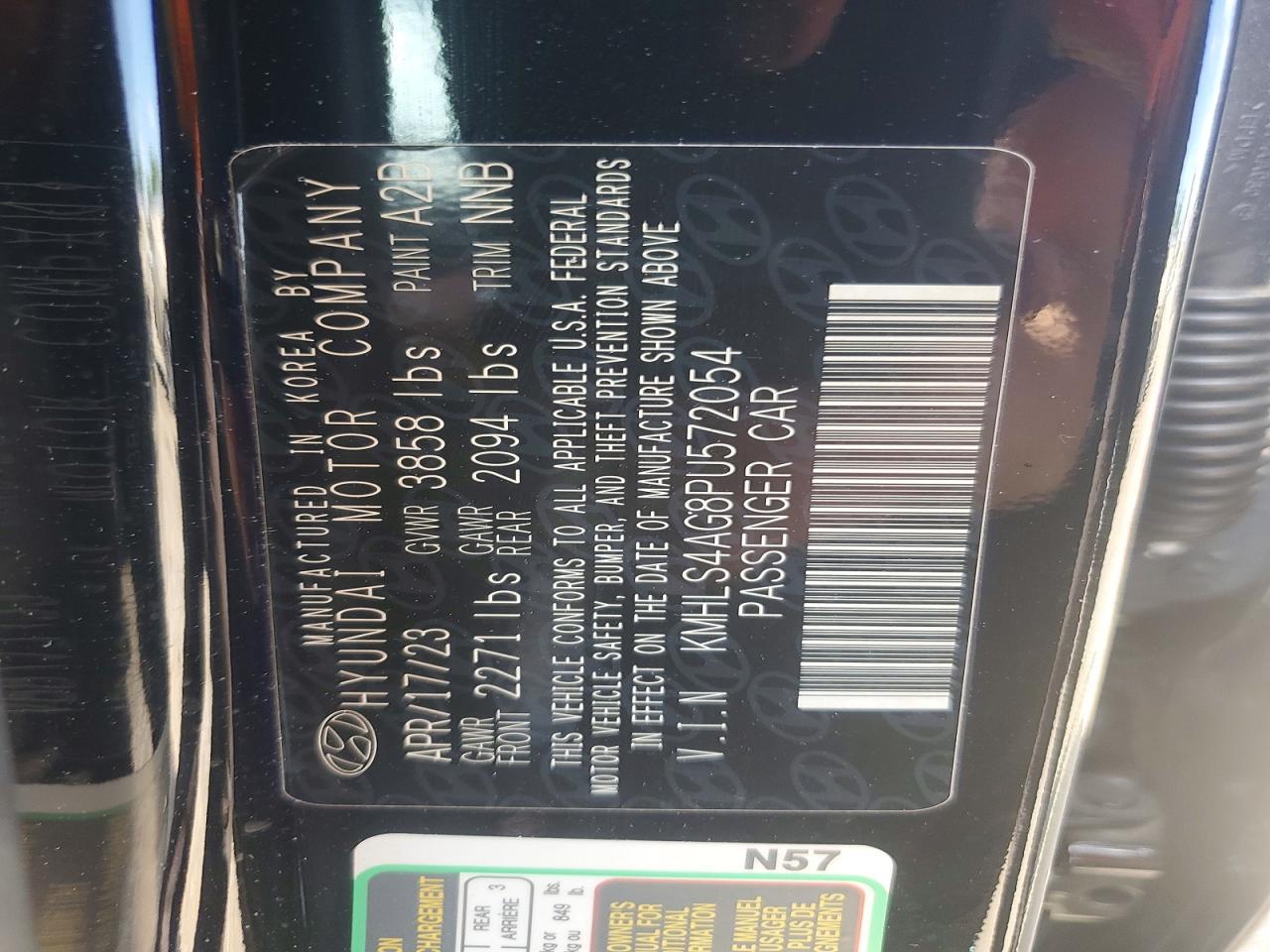 2023 Hyundai Elantra Sel Black vin: KMHLS4AG8PU572054