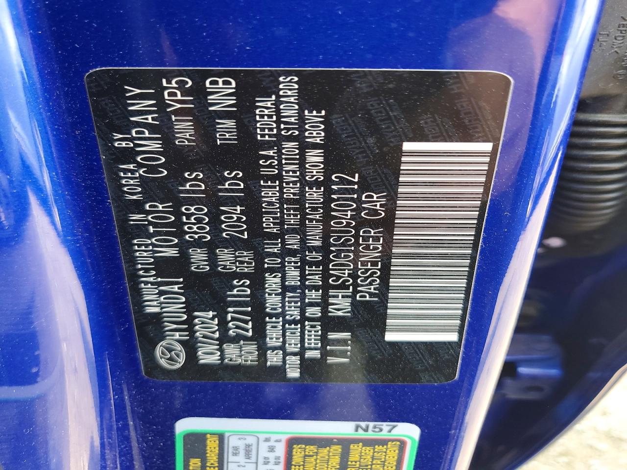 2025 Hyundai Elantra Sel Blue vin: KMHLS4DG1SU940112