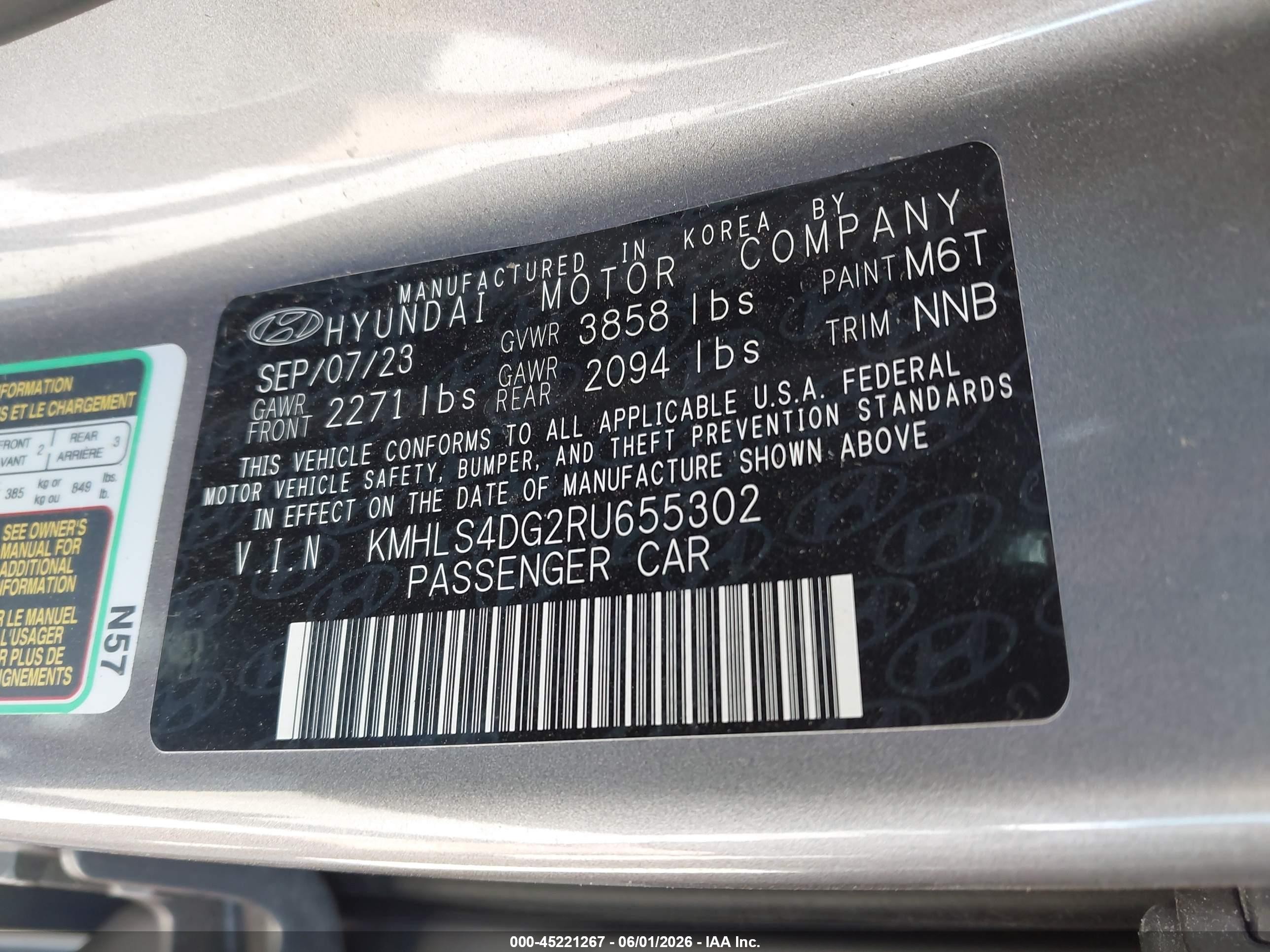 2024 Hyundai Elantra Sel Gray vin: KMHLS4DG2RU655302