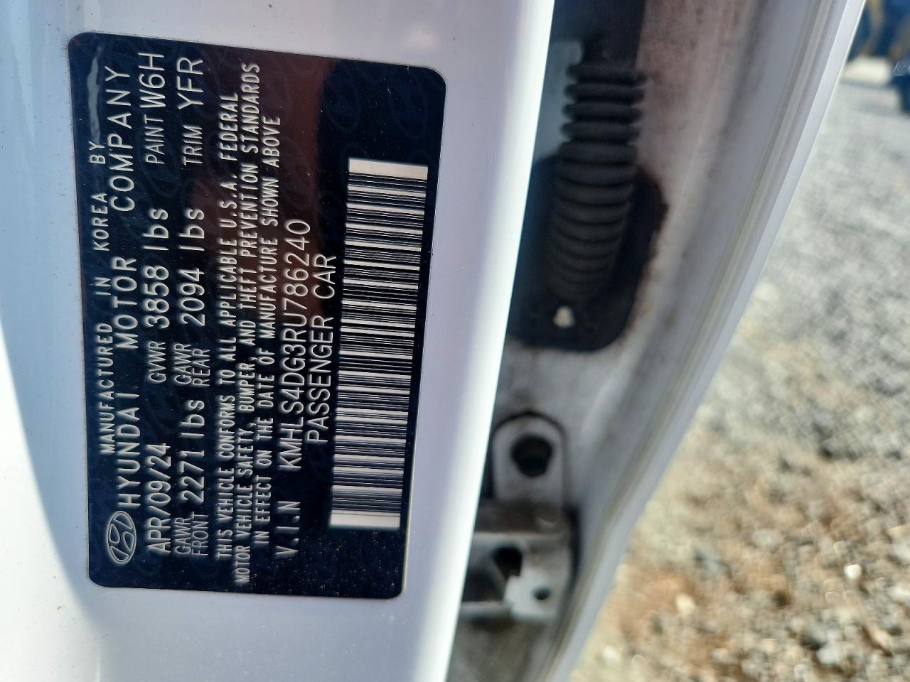 2024 Hyundai Elantra Sel White vin: KMHLS4DG3RU786240