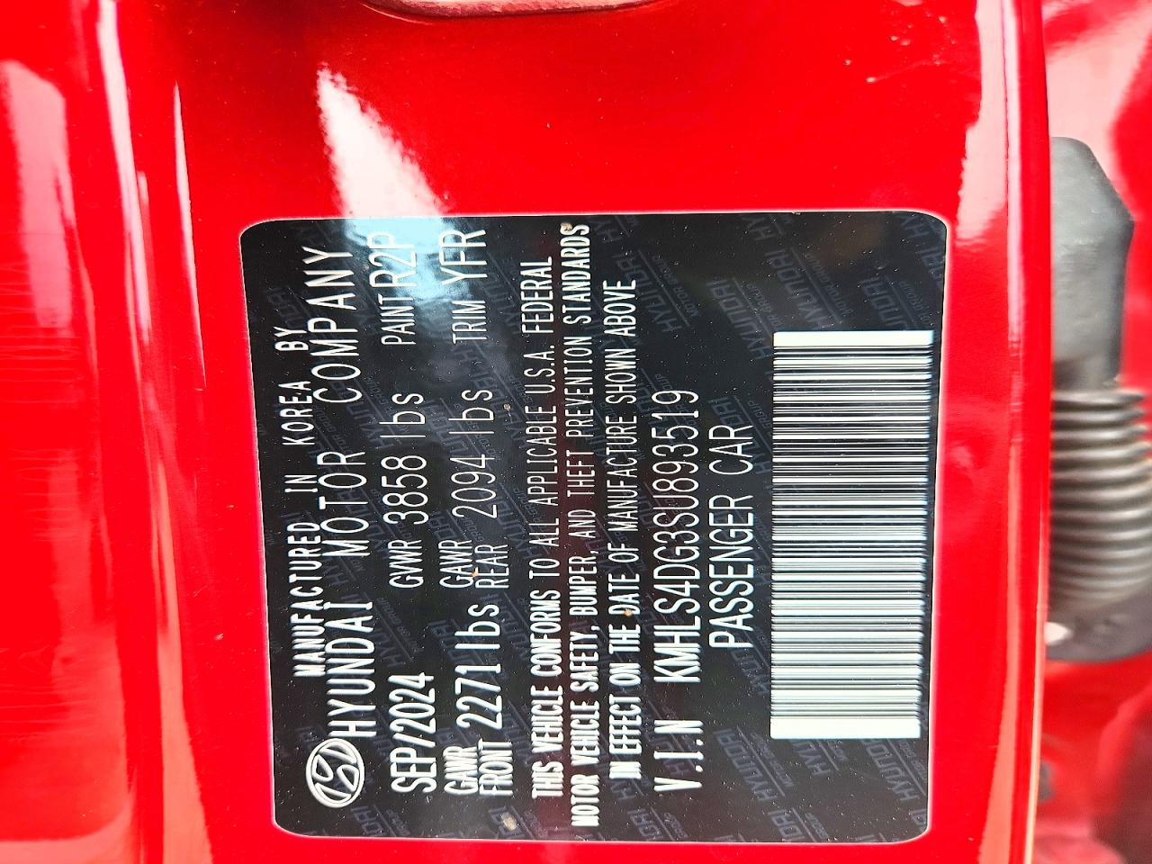2025 Hyundai Elantra Sel Red vin: KMHLS4DG3SU893519