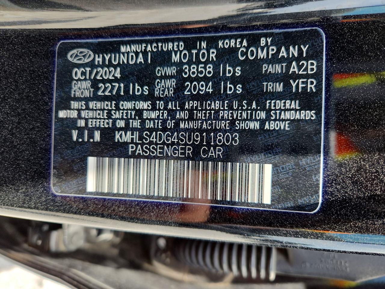 2025 Hyundai Elantra Sel Black vin: KMHLS4DG4SU911803