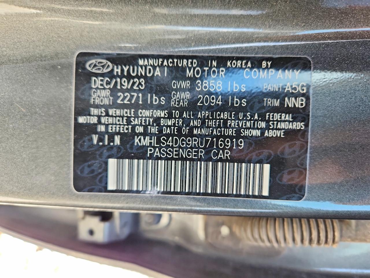 2024 Hyundai Elantra Sel Gray vin: KMHLS4DG9RU716919
