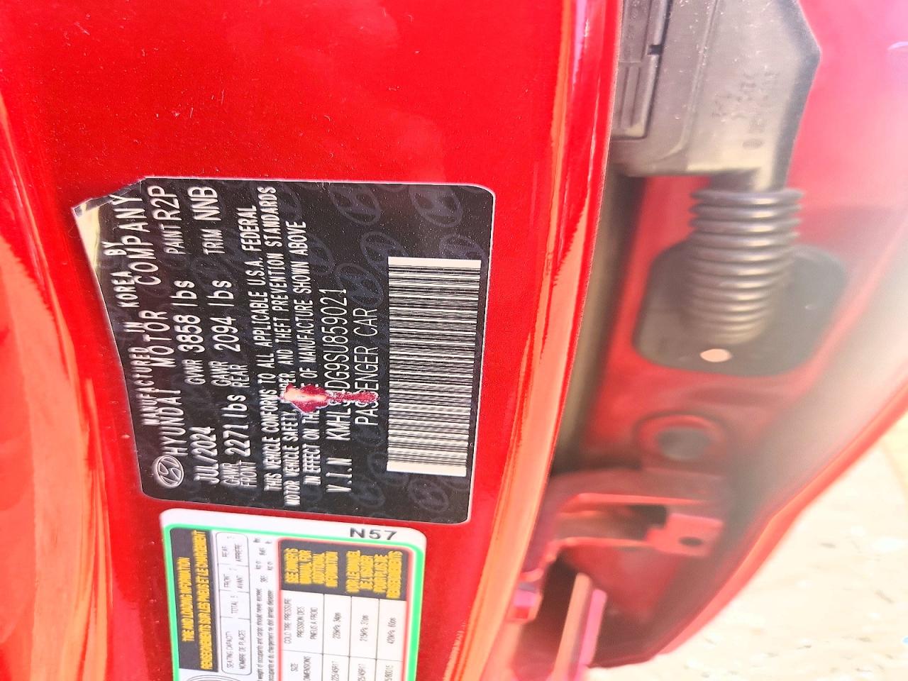 2025 Hyundai Elantra Sel Red vin: KMHLS4DG9SU859021