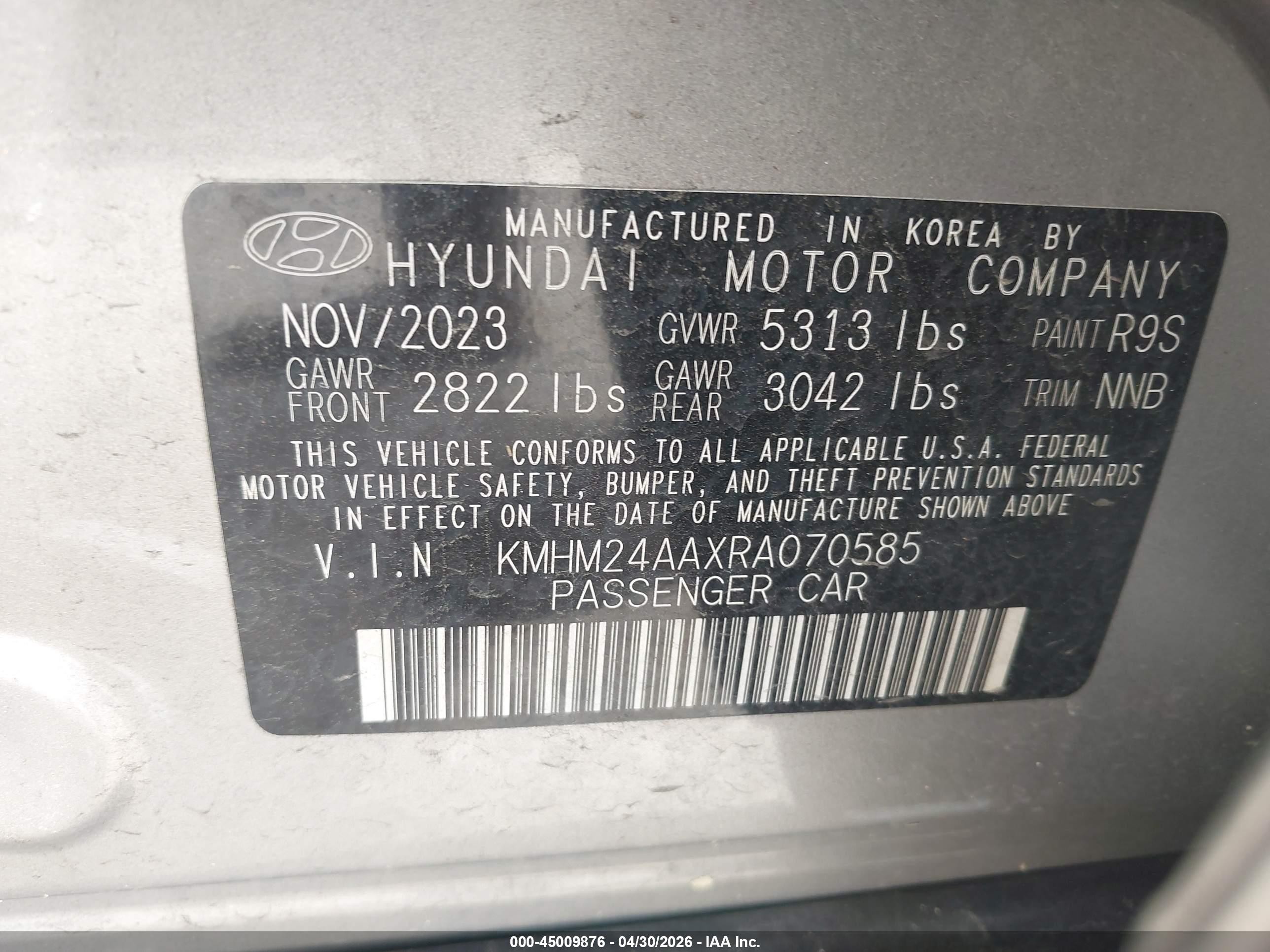 2024 Hyundai Ioniq 6 Se Gray vin: KMHM24AAXRA070585