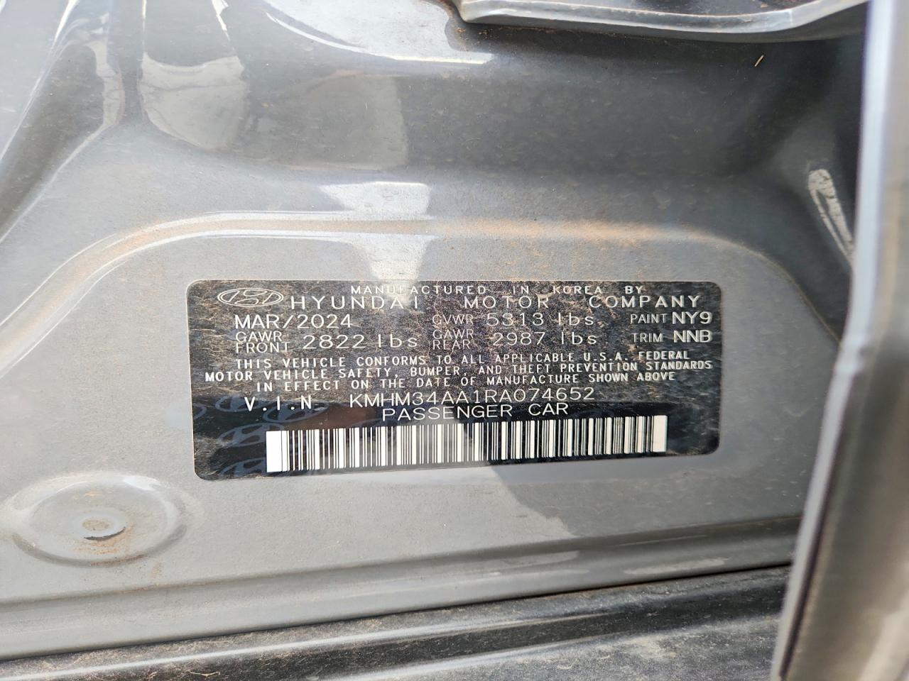 2024 Hyundai Ioniq 6 Sel Gray vin: KMHM34AA1RA074652
