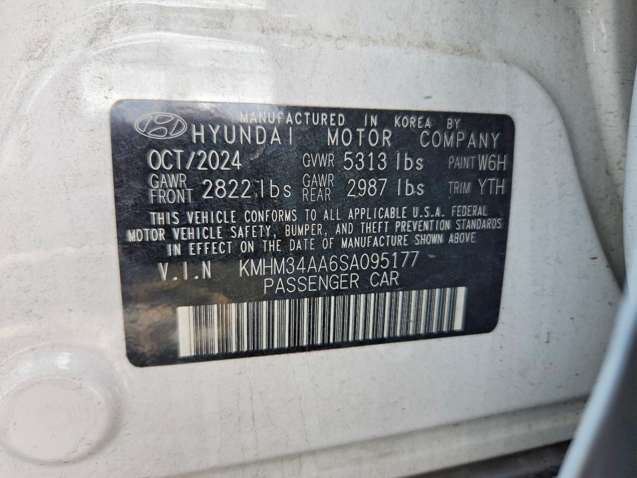 2025 Hyundai Ioniq 6 Sel White vin: KMHM34AA6SA095177