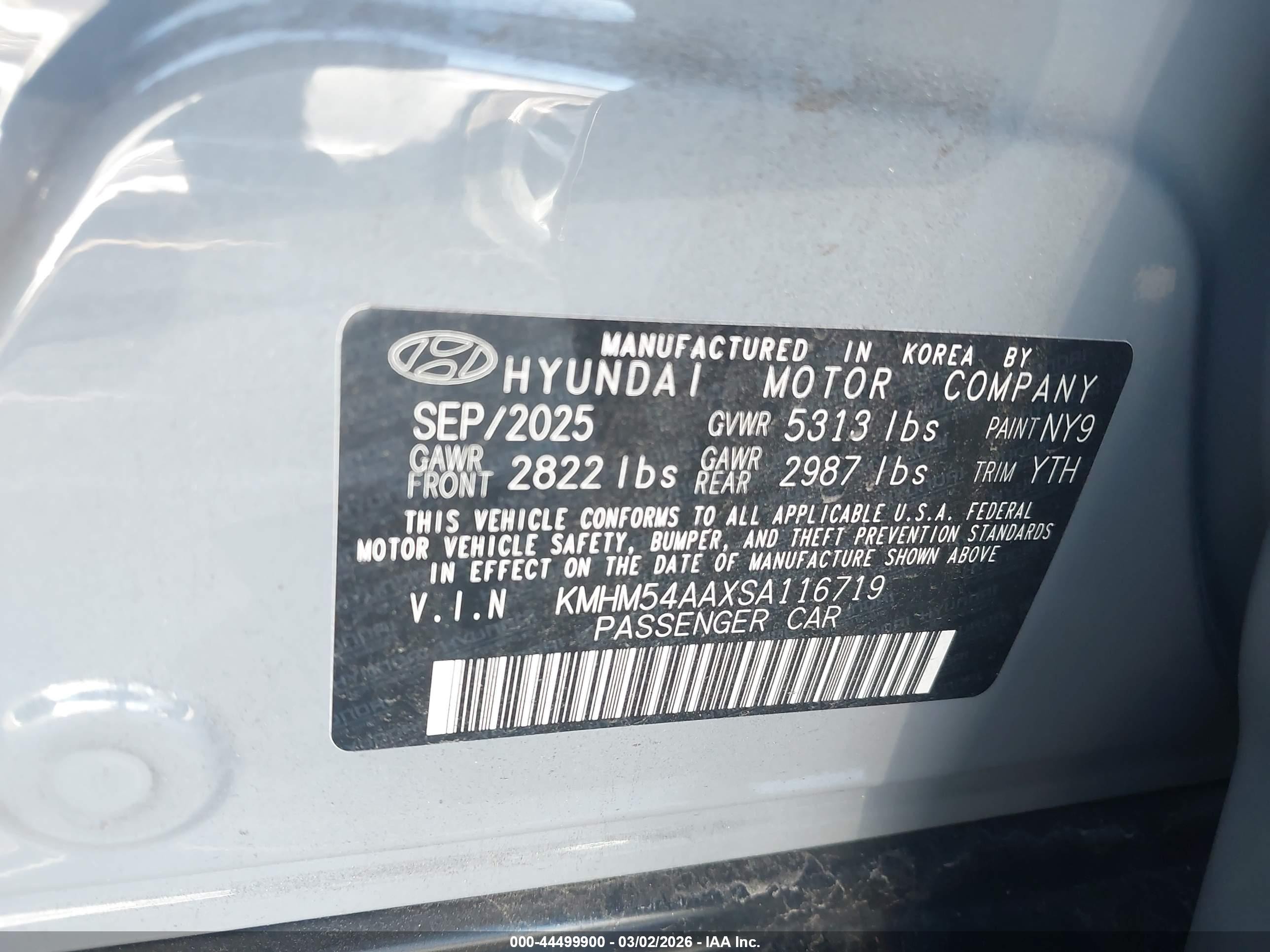2025 Hyundai Ioniq 6 Limited Gray vin: KMHM54AAXSA116719