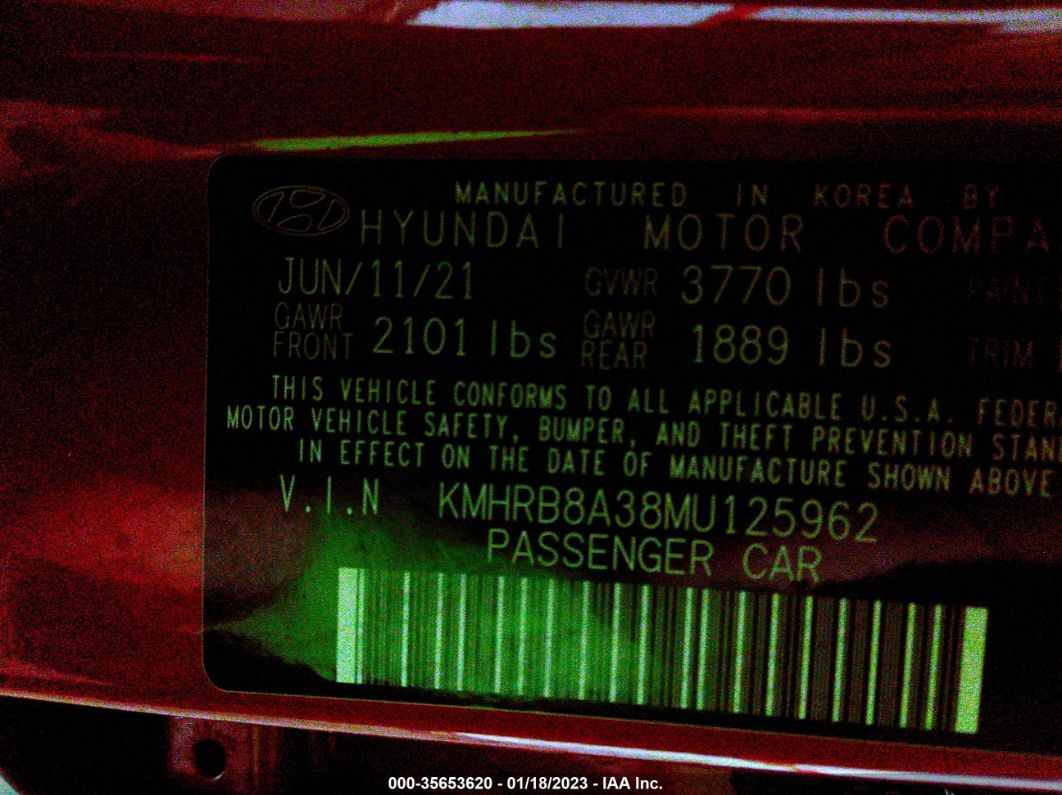 2021 Hyundai Venue Se Red vin: KMHRB8A38MU125962