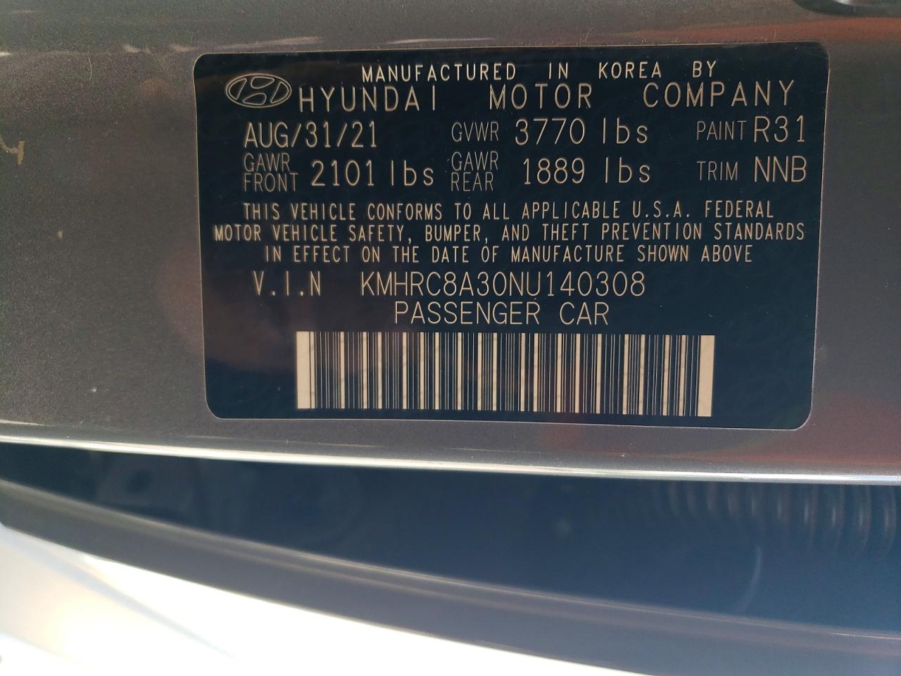 2022 Hyundai Venue Limited Gray vin: KMHRC8A30NU140308