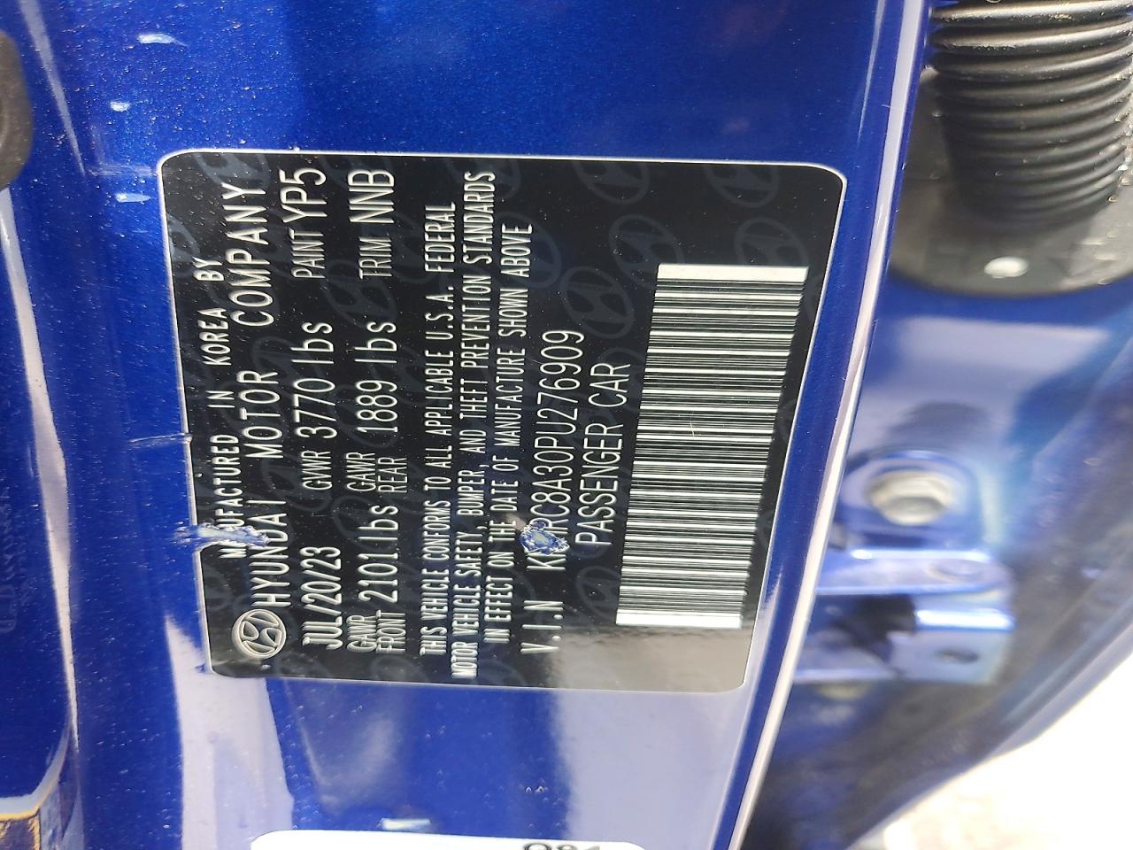 2023 Hyundai Venue Sel Blue vin: KMHRC8A30PU276909