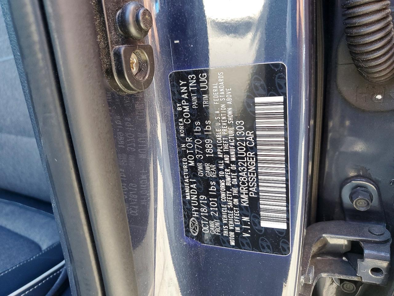 2020 Hyundai Venue Denim Charcoal vin: KMHRC8A32LU021303
