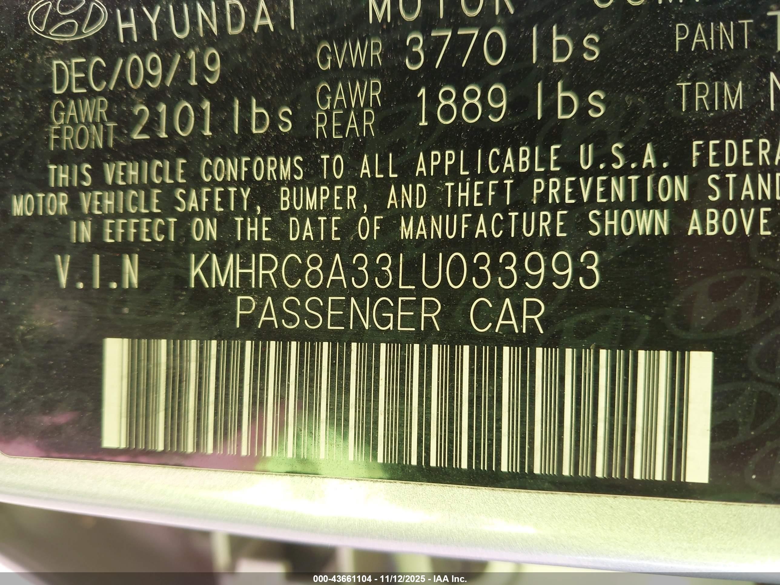 2020 Hyundai Venue Sel Silver vin: KMHRC8A33LU033993