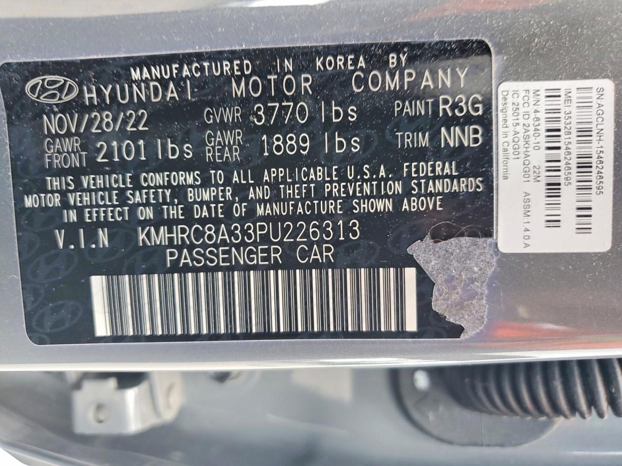 2023 Hyundai Venue Sel Gray vin: KMHRC8A33PU226313