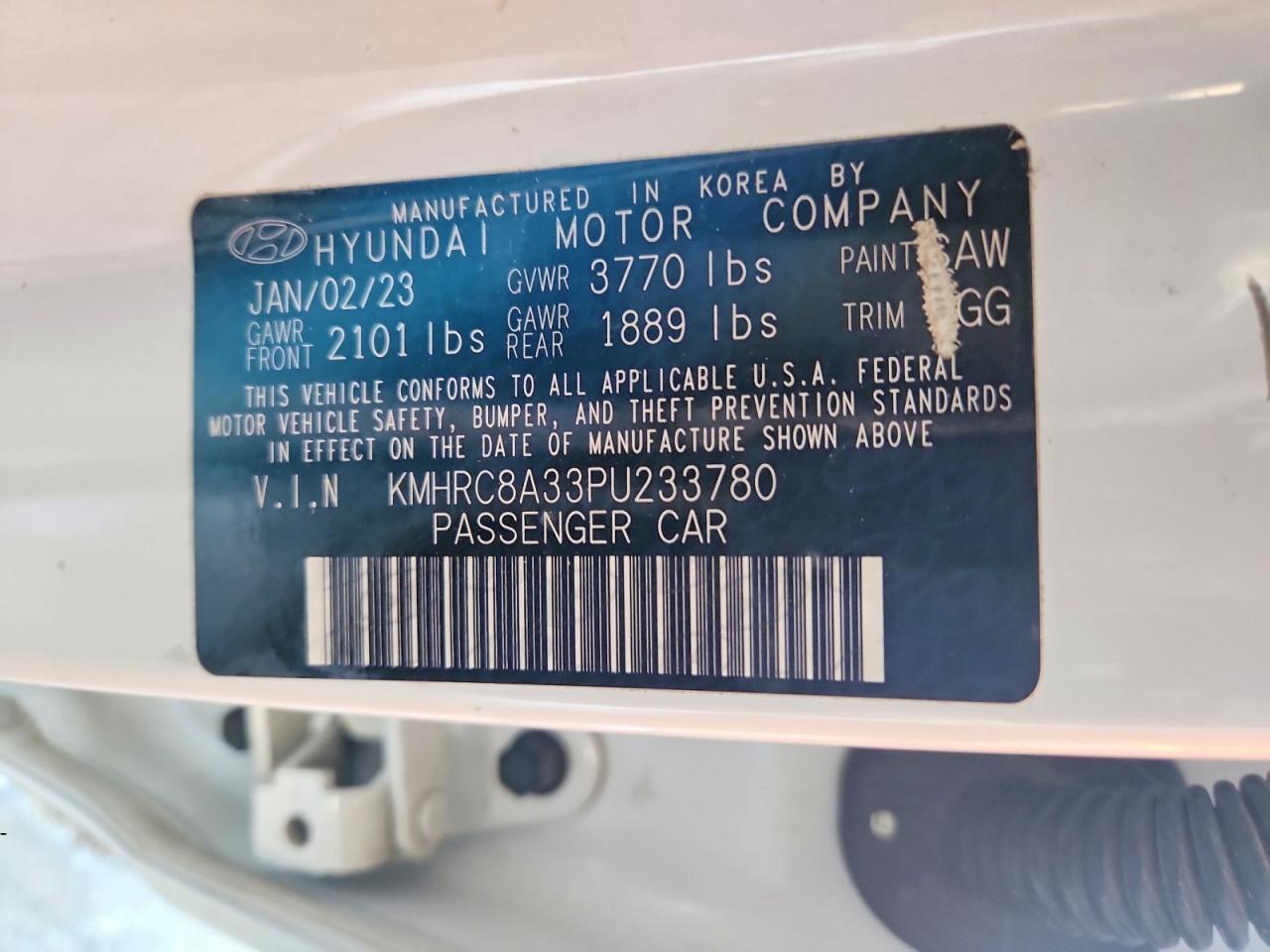 2023 Hyundai Venue Sel White vin: KMHRC8A33PU233780
