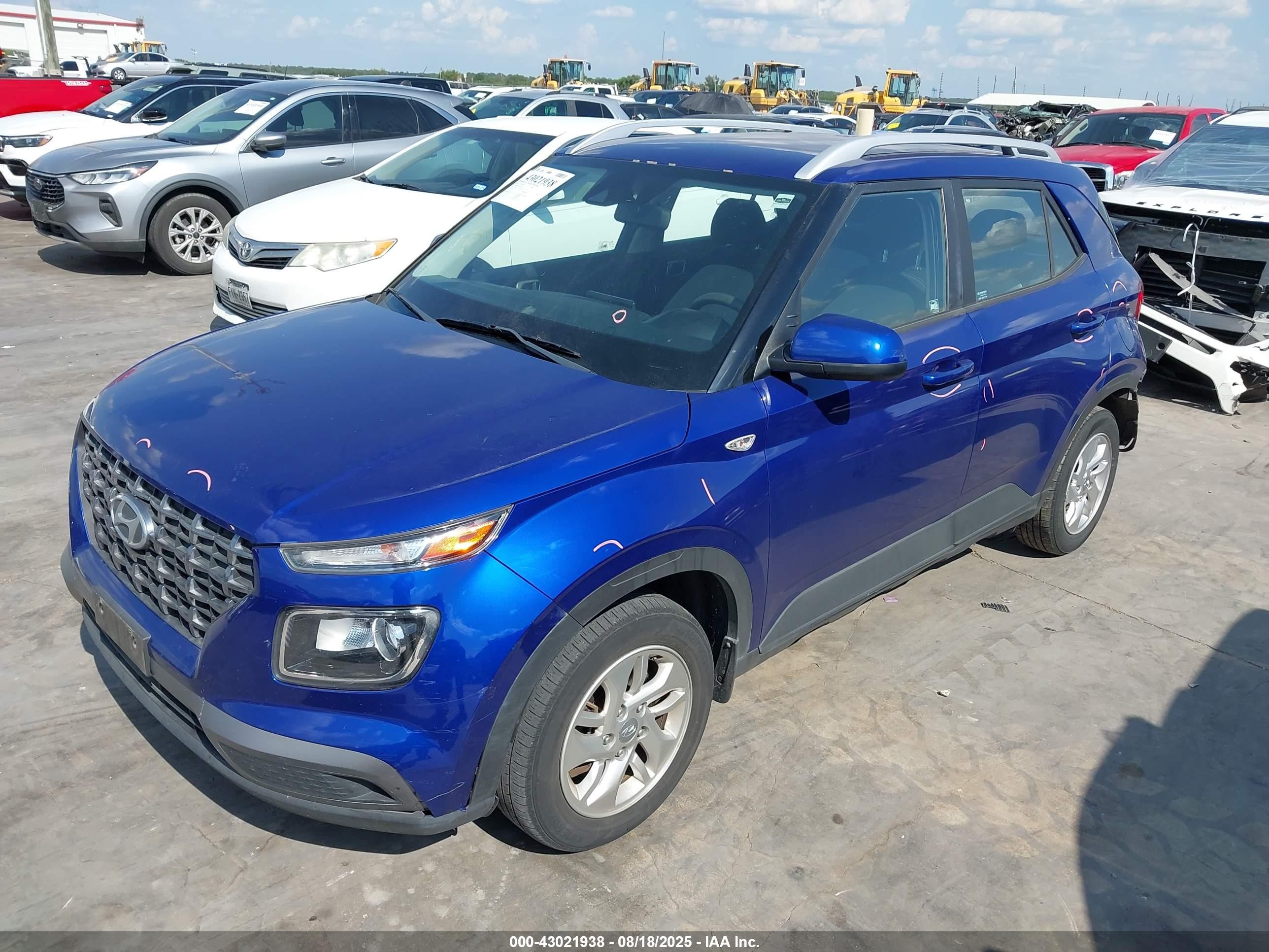 2020 Hyundai Venue Sel Синий vin: KMHRC8A35LU029105
