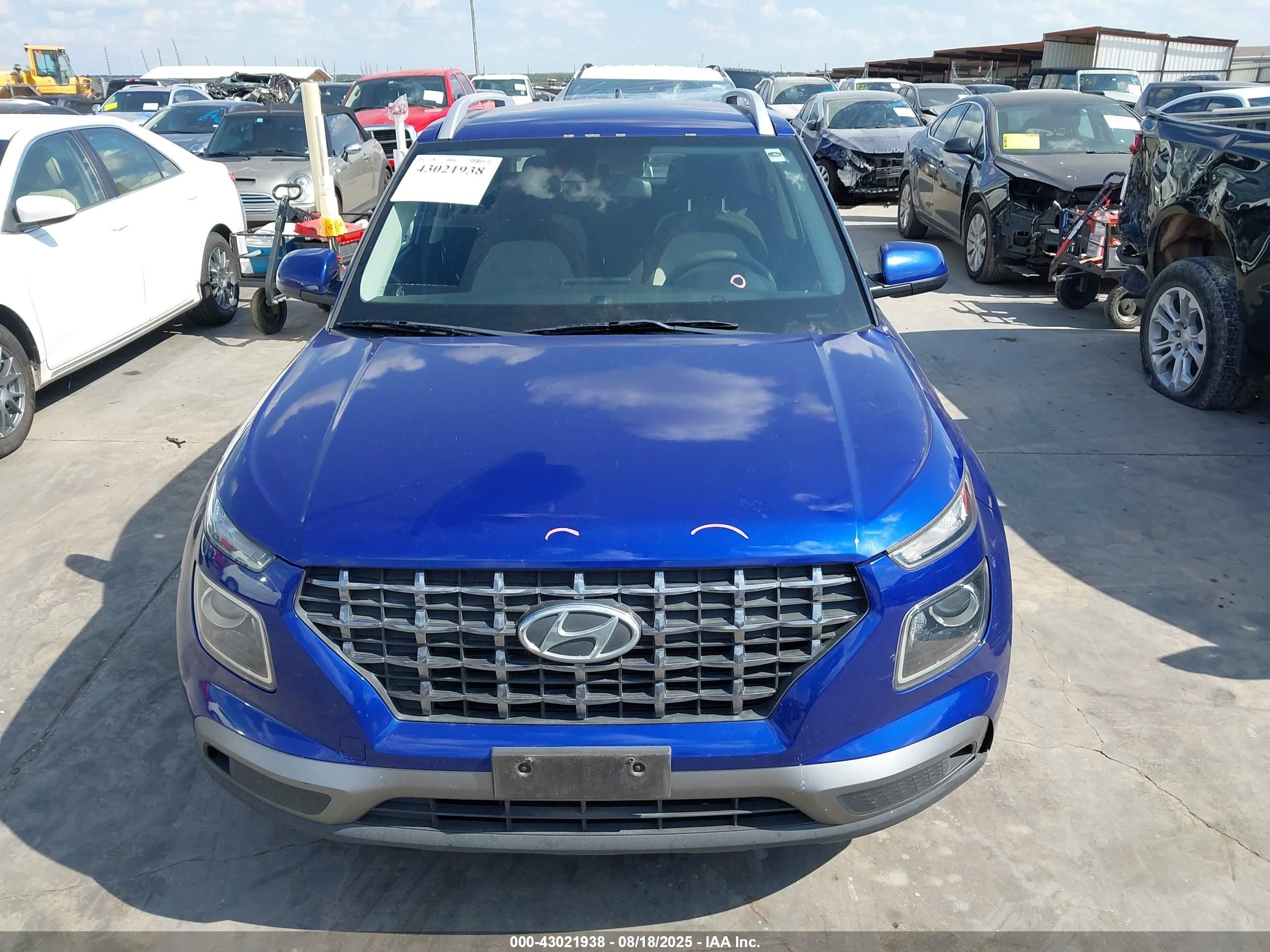 2020 Hyundai Venue Sel Синий vin: KMHRC8A35LU029105