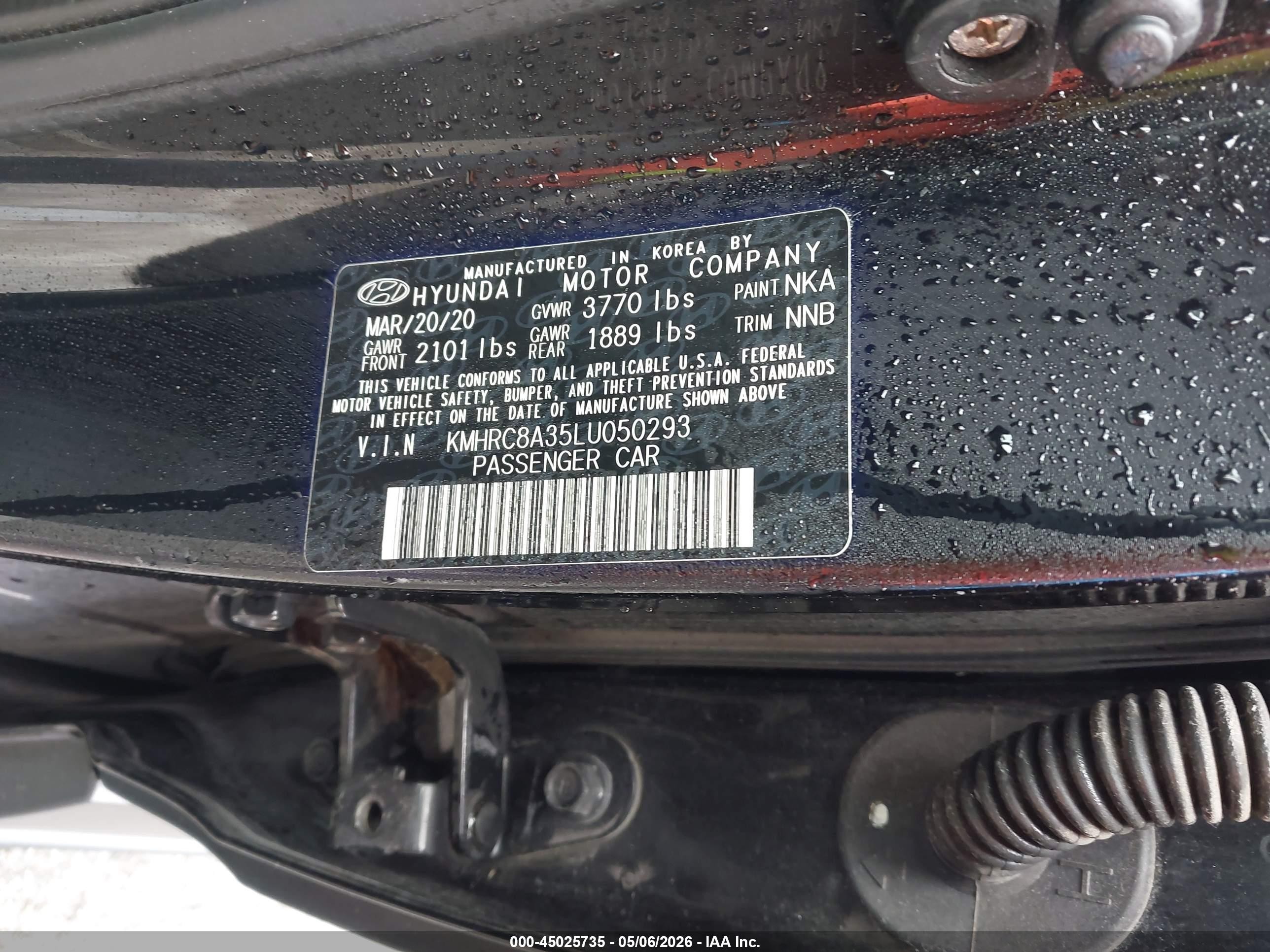 2020 Hyundai Venue Sel Black vin: KMHRC8A35LU050293