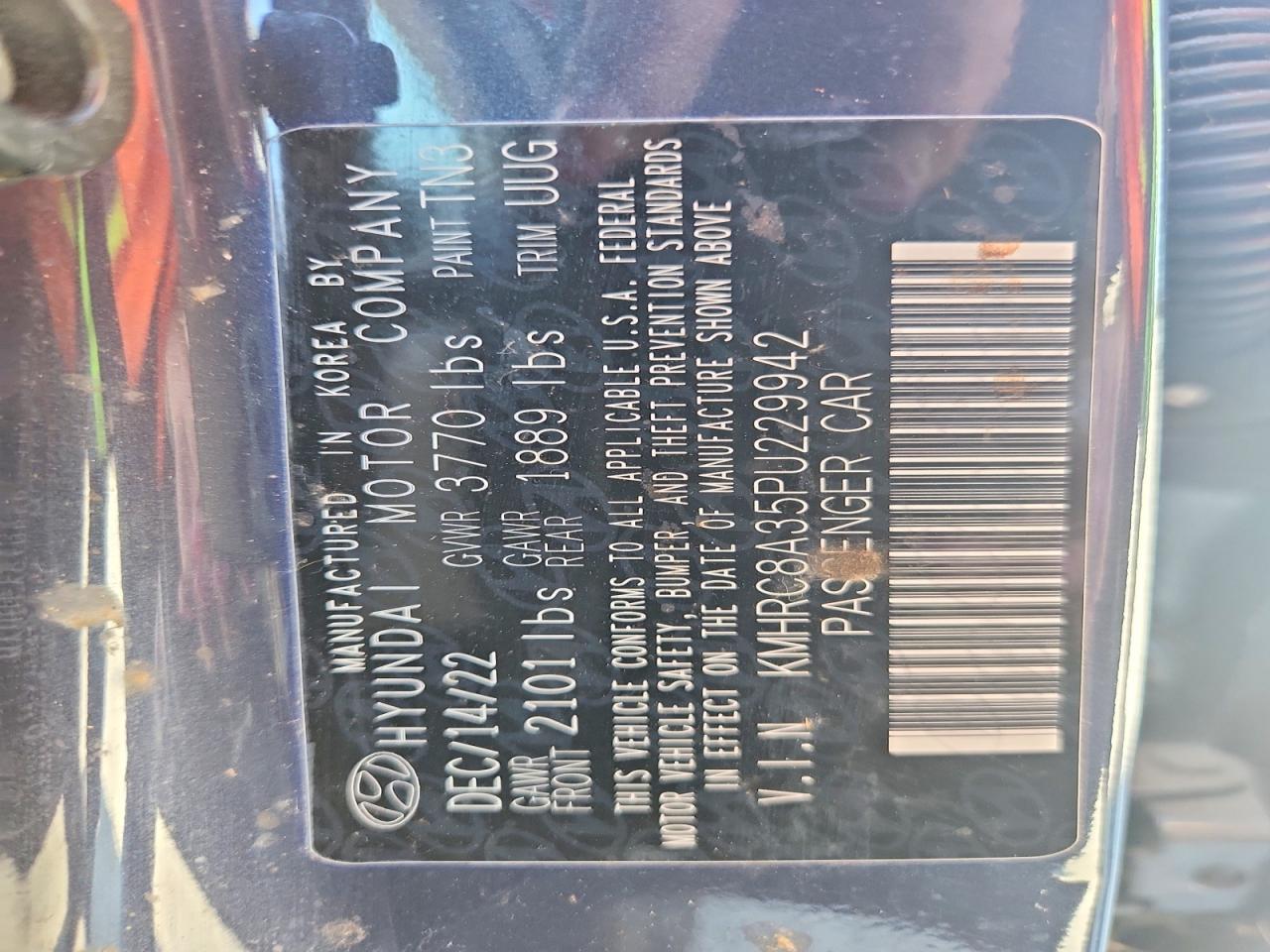 2023 Hyundai Venue Limited Charcoal vin: KMHRC8A35PU229942