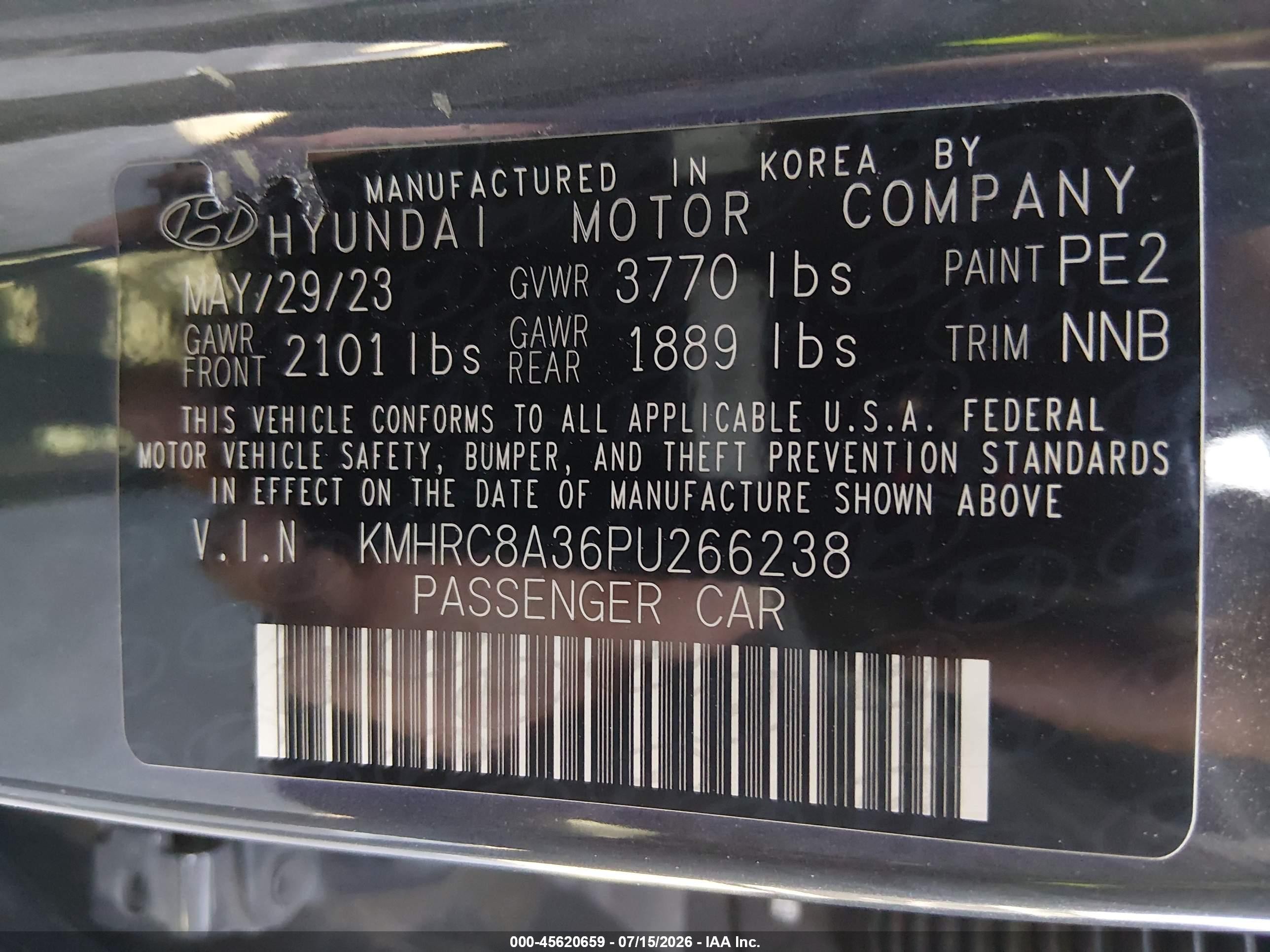 2023 Hyundai Venue Sel Gray vin: KMHRC8A36PU266238